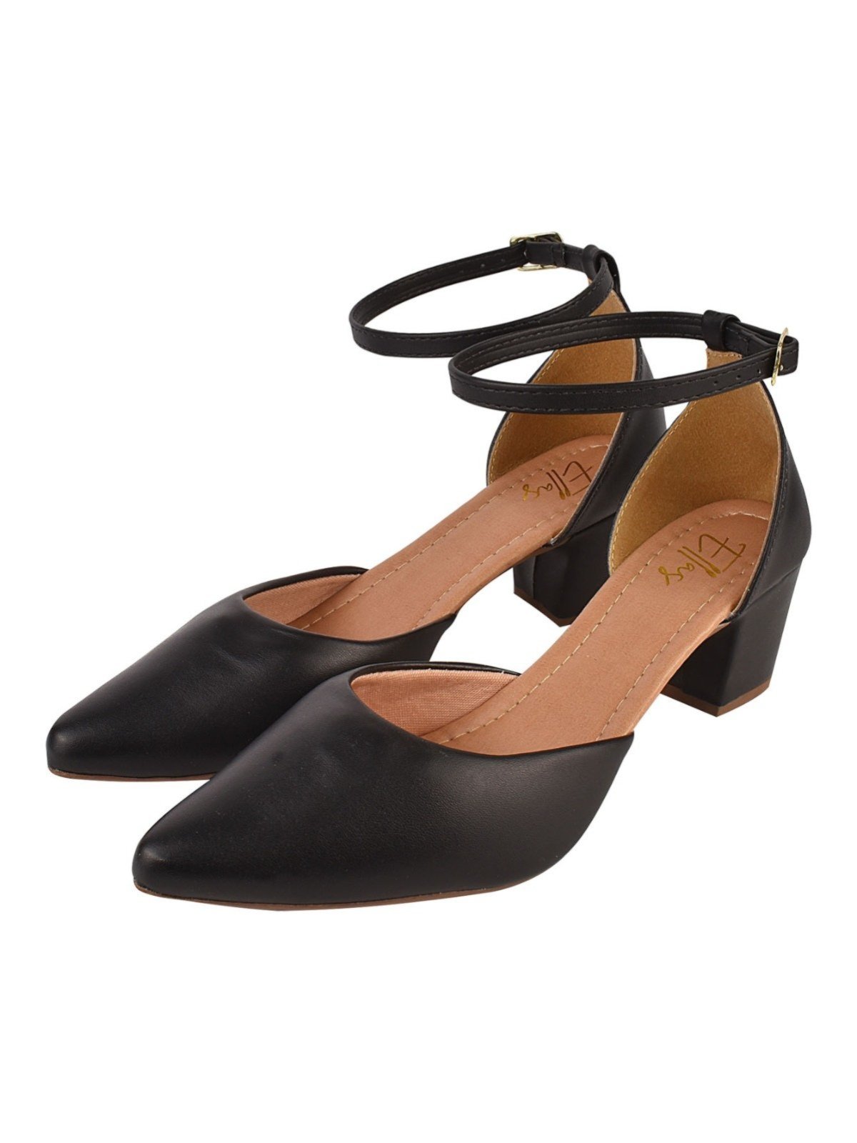 Sandália Scarpin Feminino Social Salto Quadrado Grosso Baixo Bico Fino Confortável Preto