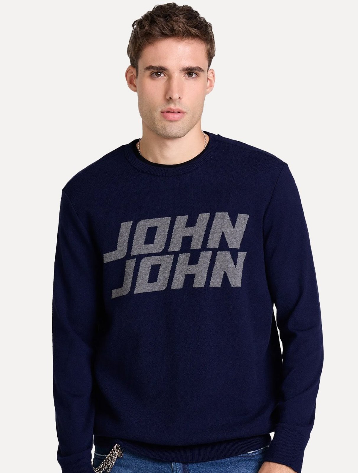 Suéter John John Masculino Regular Fit Tricot Enjoying Azul Marinho