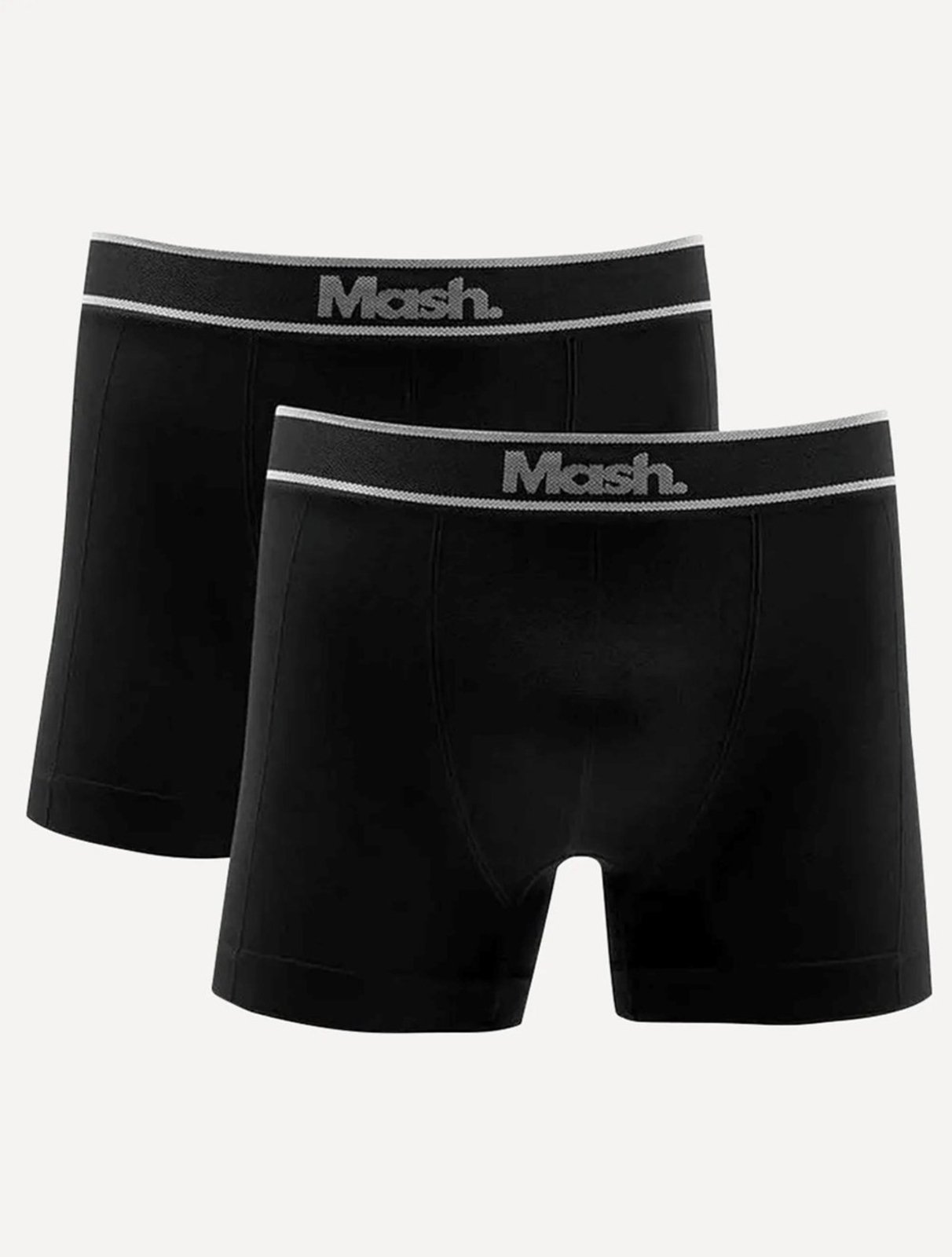 Cueca Mash Boxer Microfíbra Seamlss Gray Sash Preta Pack