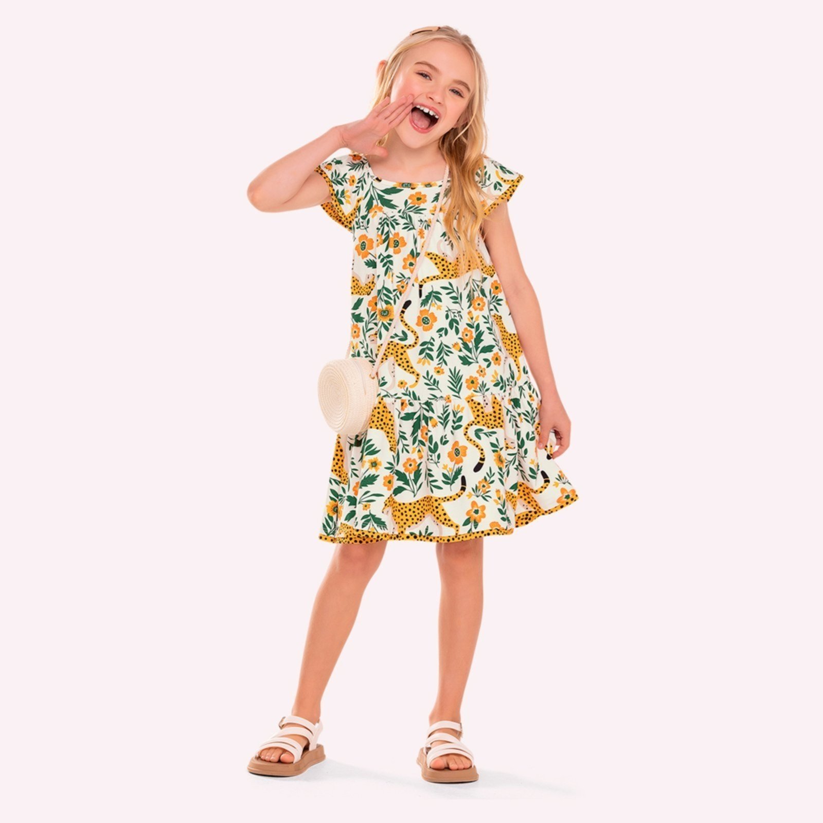 Infantil - Vestido Menina em Algodão Nanai