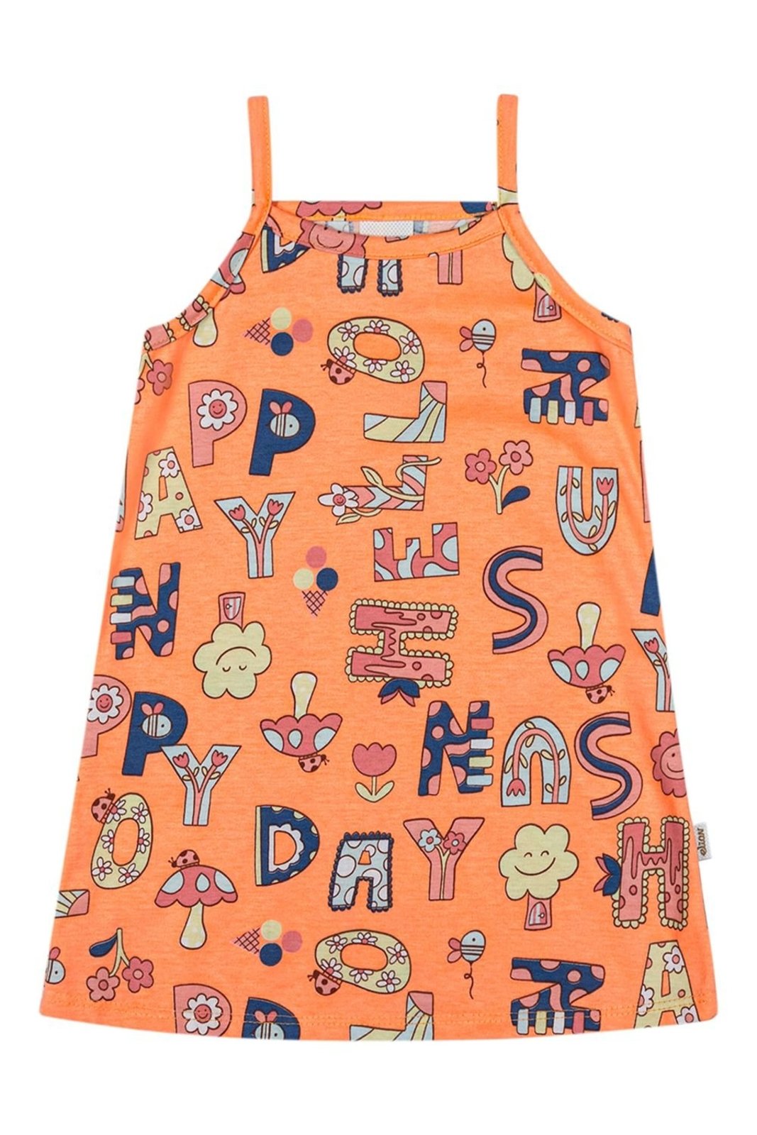 Infantil - Vestido Alças Menina Lúdico Elian Laranja