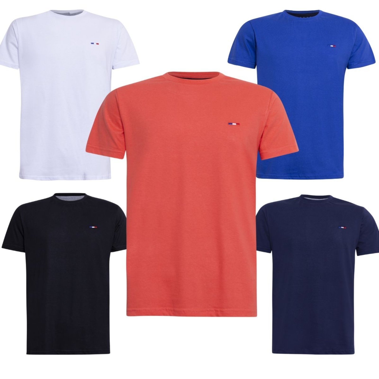 Kit 5 Camisetas Masculinas Industrie no Estilo Tommy Básica Algodão Premium Preto