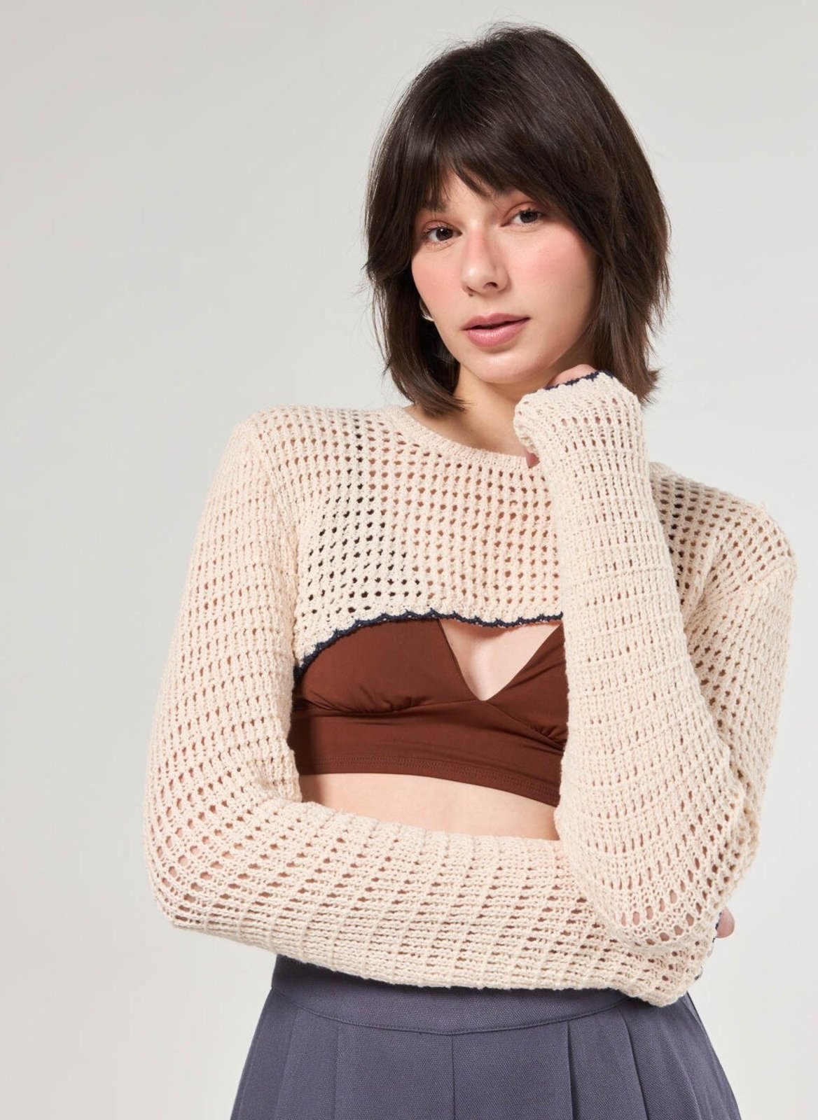 Super Cropped Tricô Off-White