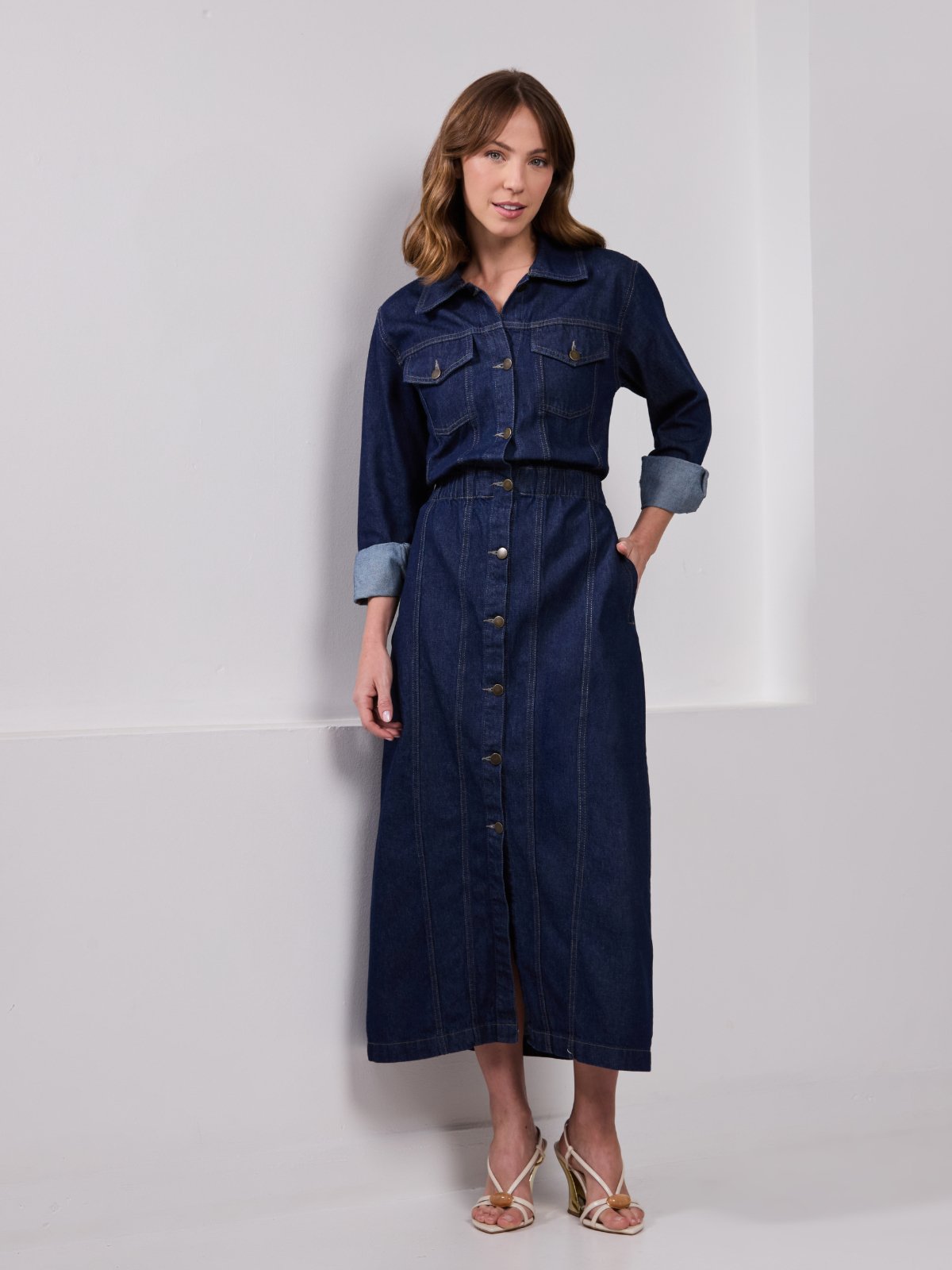 Vestido Chemise Novah Store Jeans Azul