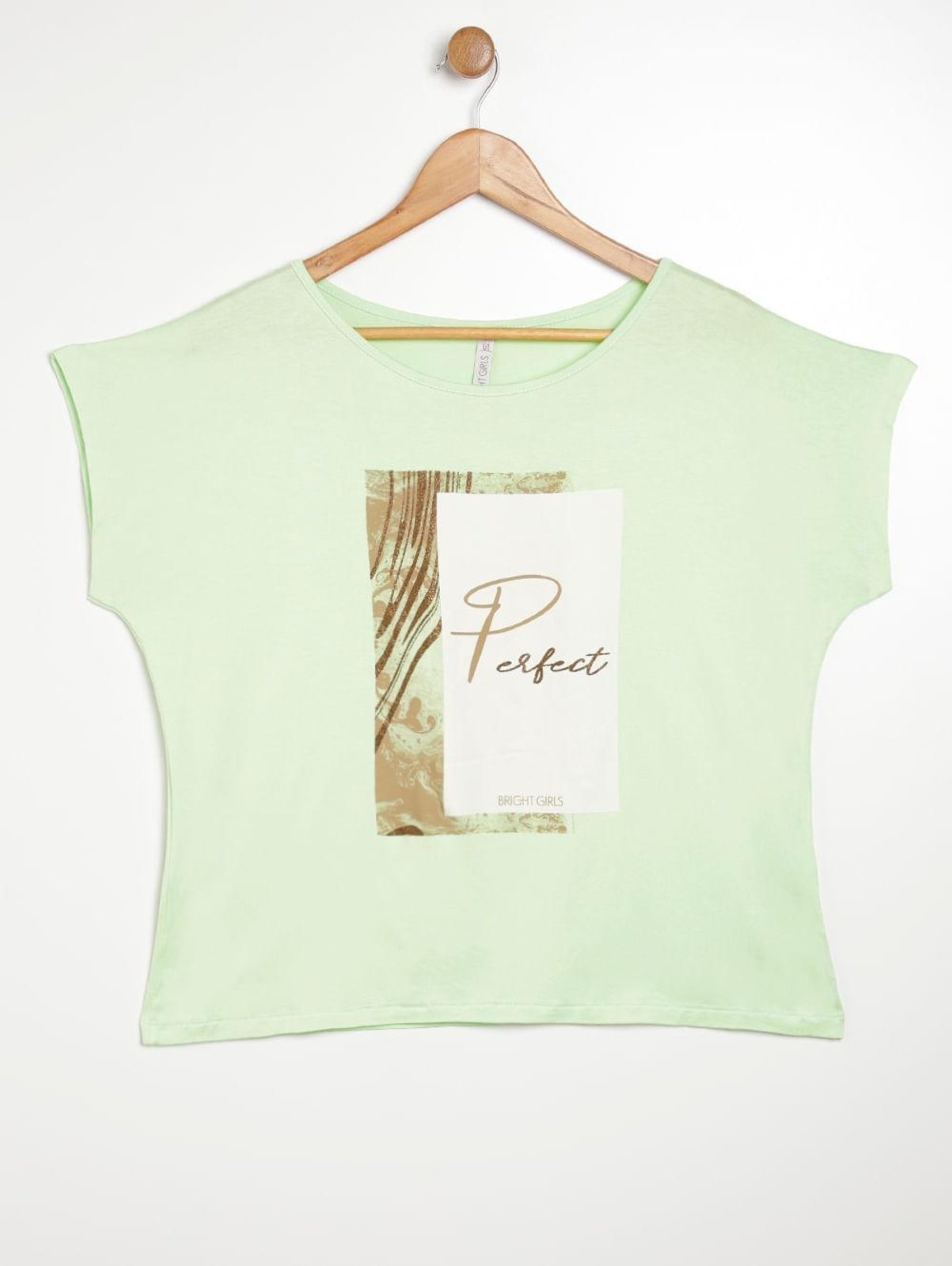 Vista 2 Blusa Manga Curta Plus Size Feminina Bright Girl'S verde Bright Girl'S verde