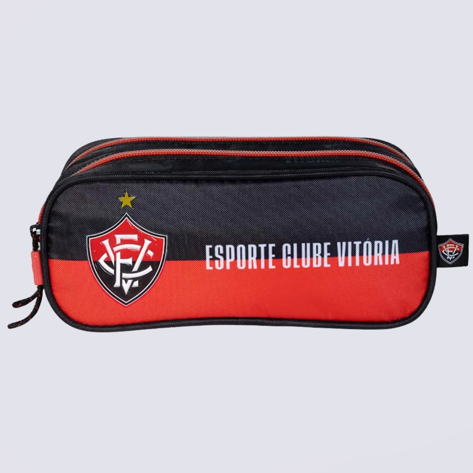 Estojo Vitória Duplo Juvenil Preto e Vermelho