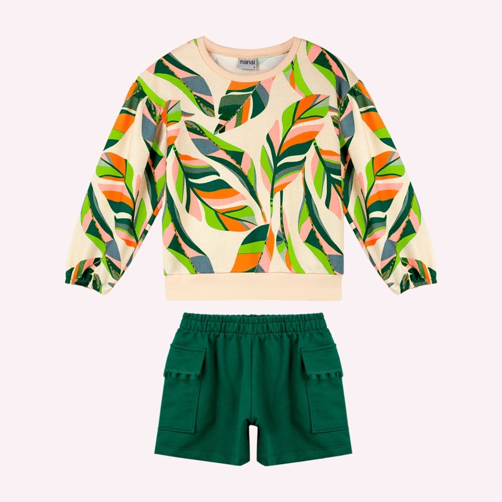Infantil - Conjunto Menina Folhas Nanai