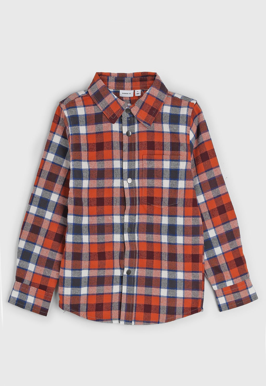 Camisa Manga Longa Name It Xadrez Laranja