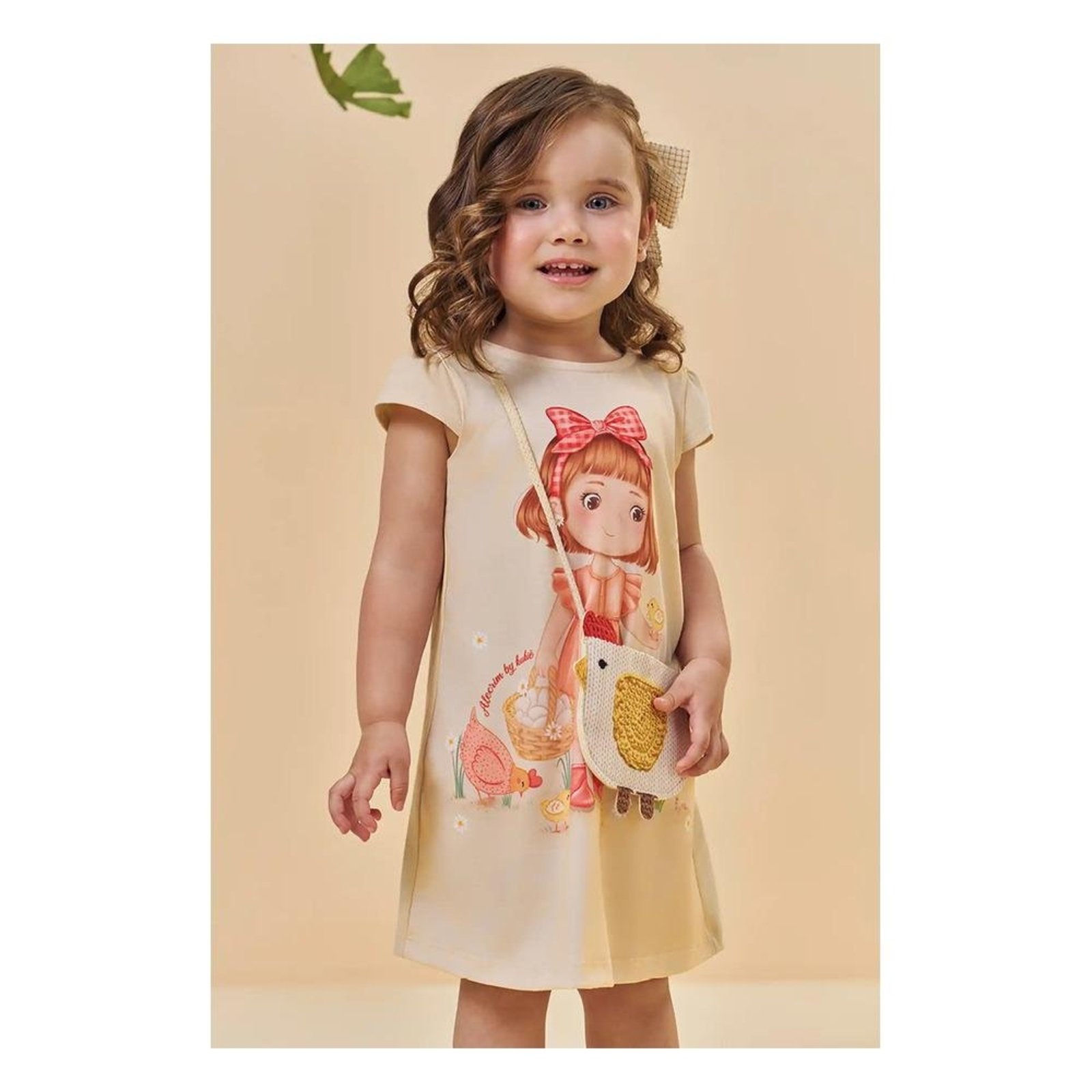 Infantil - Vestido Menina Estampado Kukiê 1 Unico