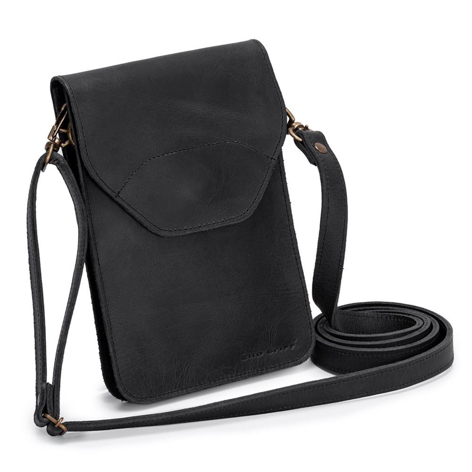 Bolsa Carteira Couro Legitimo Documento/celular Crossbody PRETO
