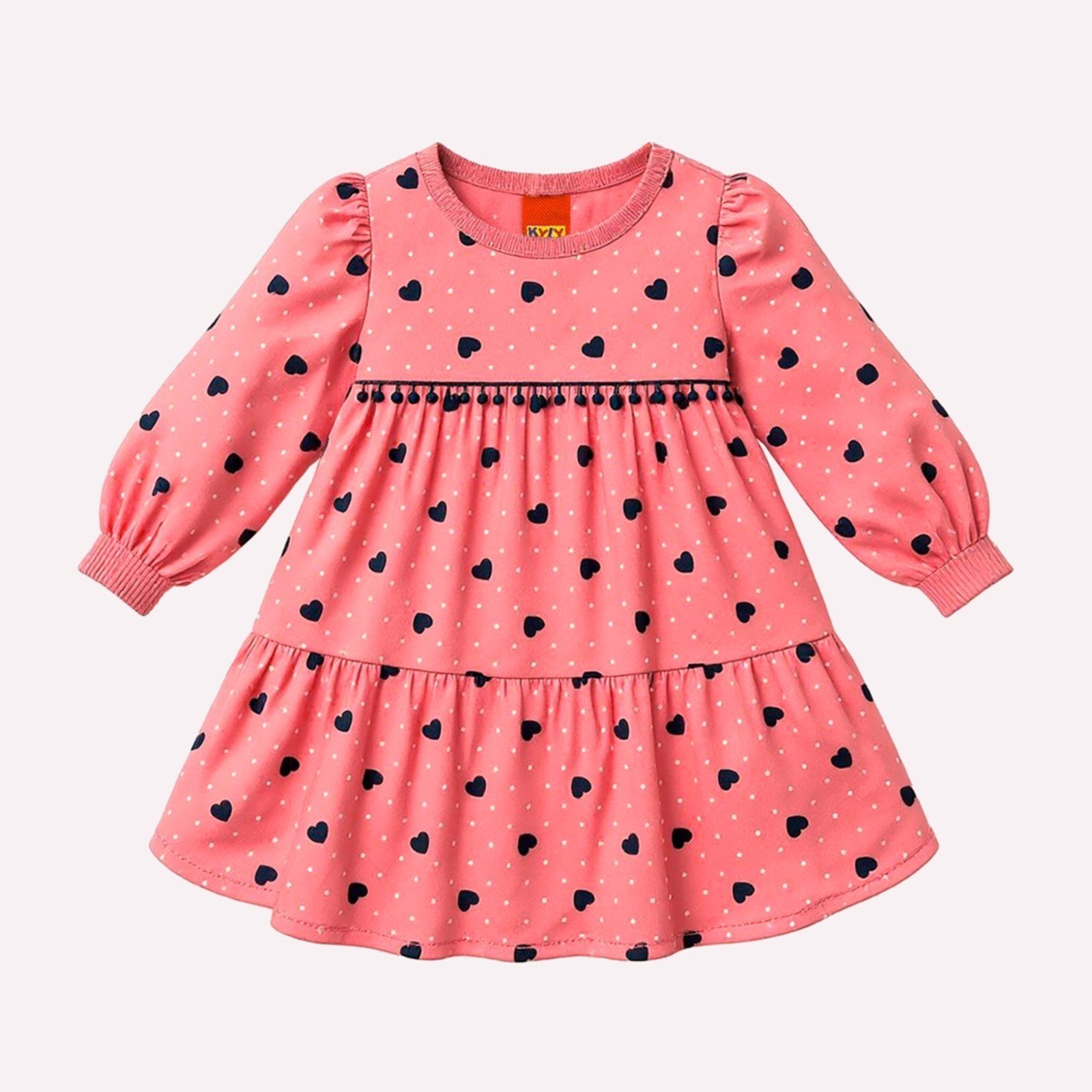 Infantil - Vestido Menina Corações Kyly