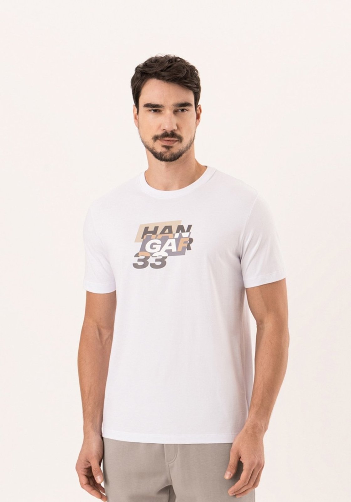 Camiseta De Mangas Curtas Em Malha De Algodão
