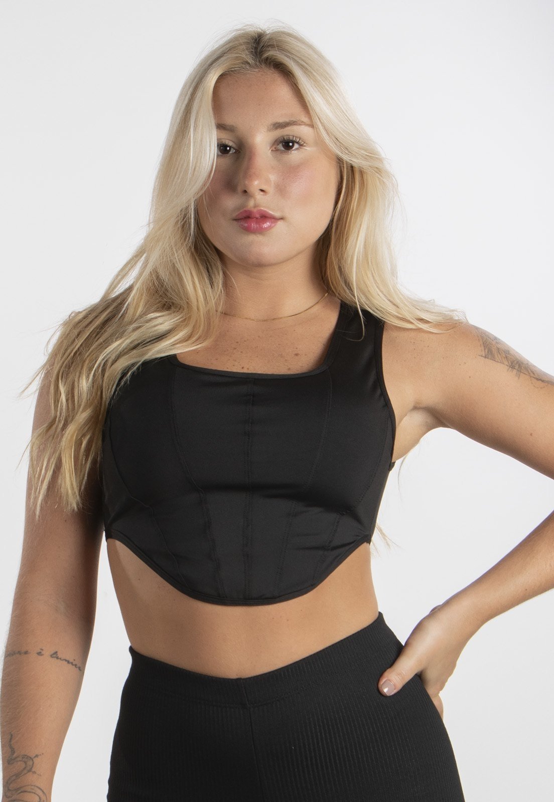 Cropped Rioutlet Corselet Preto