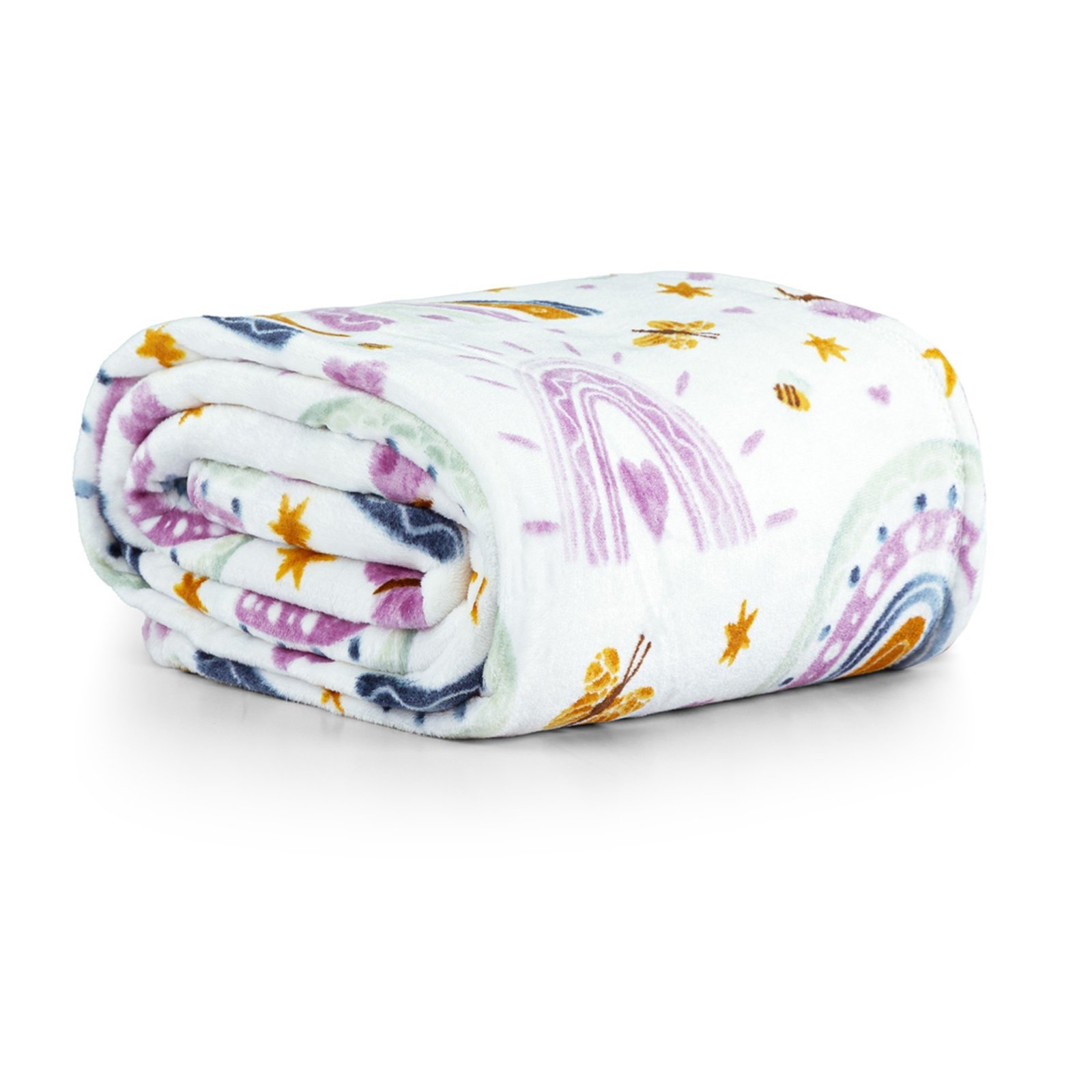 Manta Cobertor Lutti Casa Scarpa Solteiro 220g/m² 2,20x1,50m Fofinha Não Desbota Arco Íris Rainbow Rosa