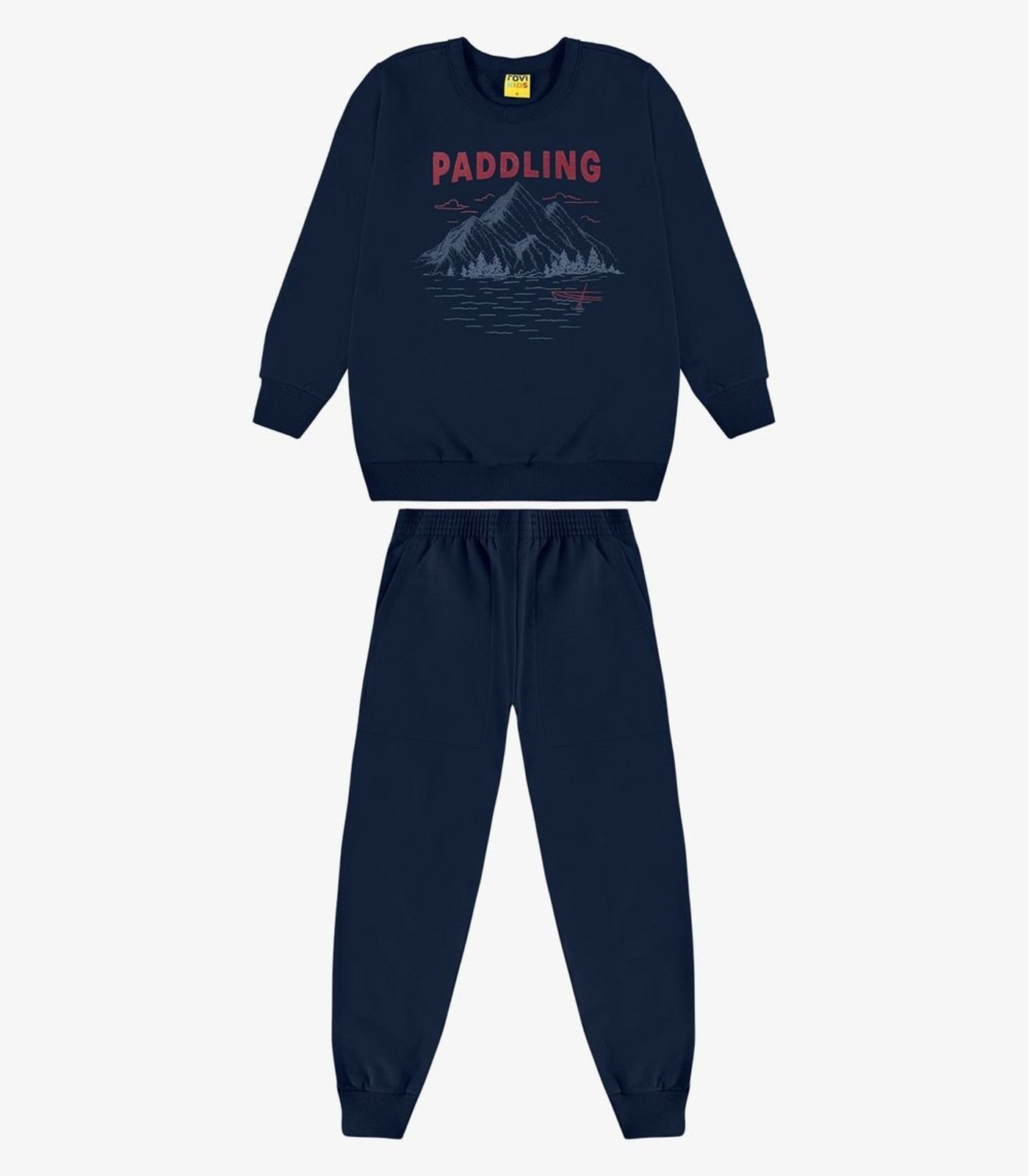 Infantil - Conjunto Blusão e Calça Moletom Rovi Azul