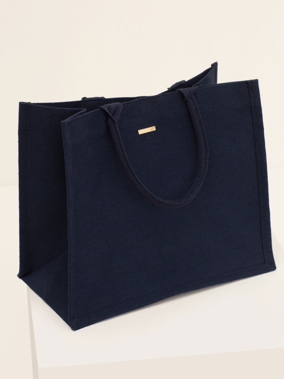 Bolsa Quadrada em Lona Marinho Oxford