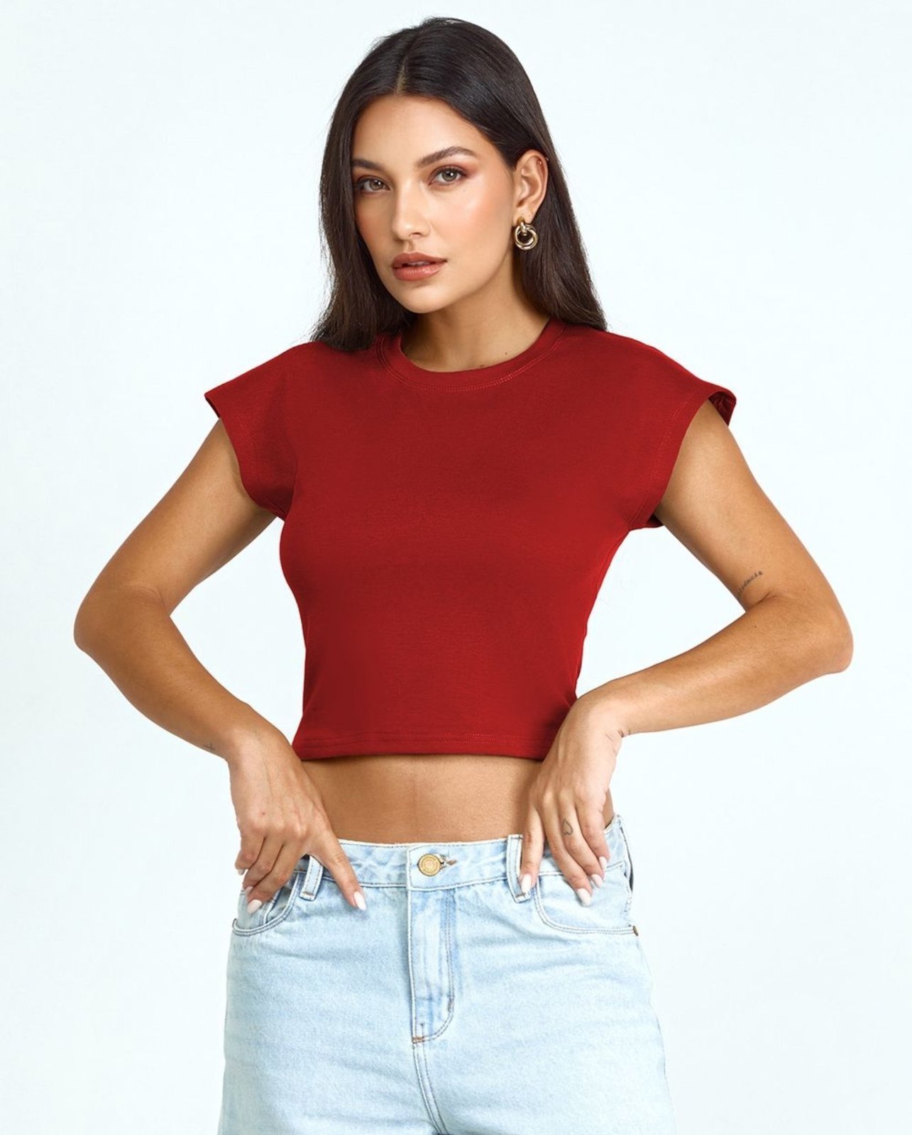 Blusa Cropped Feminina Premium 90303 Vermelho Consciência