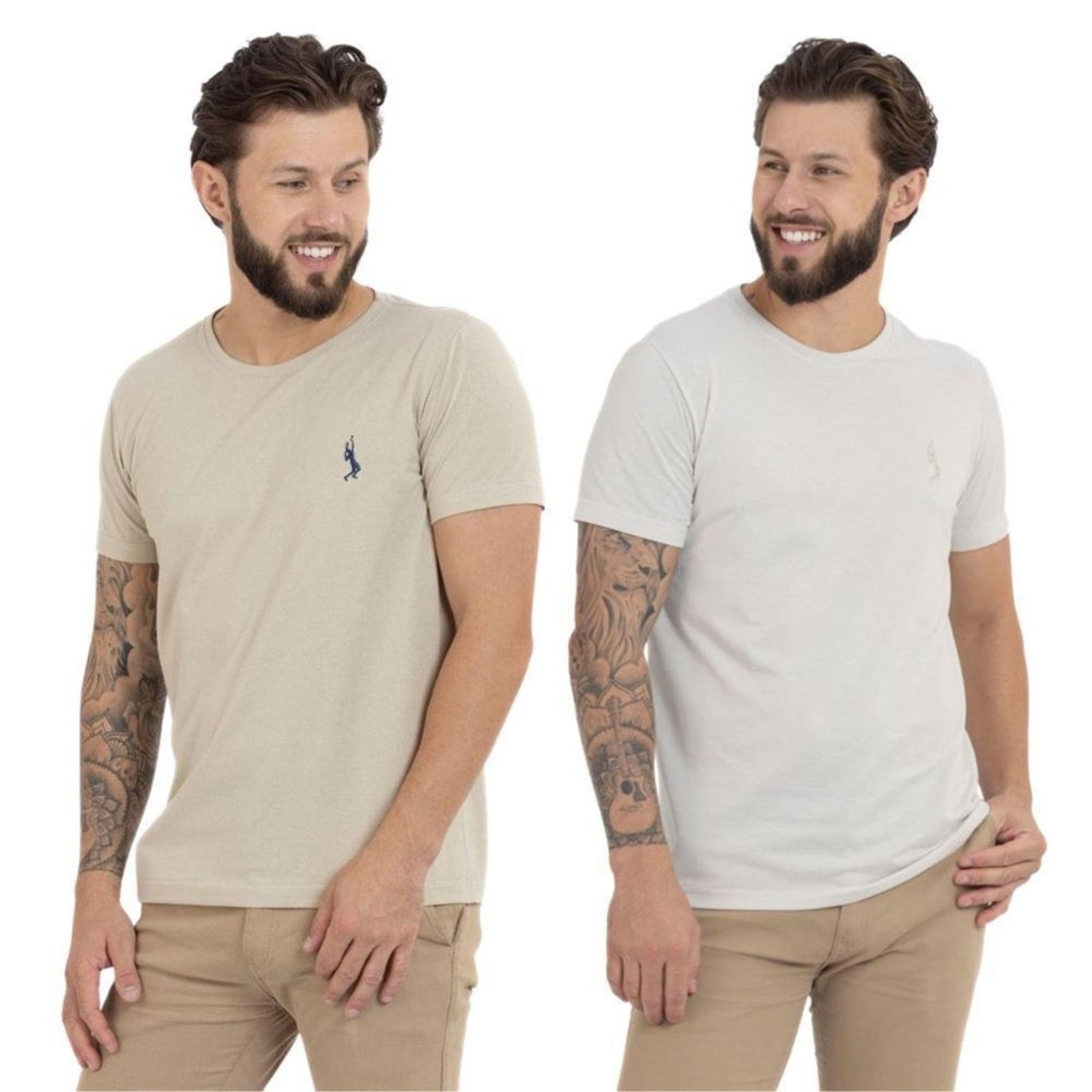 Kit 2 Camiseta Básica Casual Masculina Confortável em Malha Leve