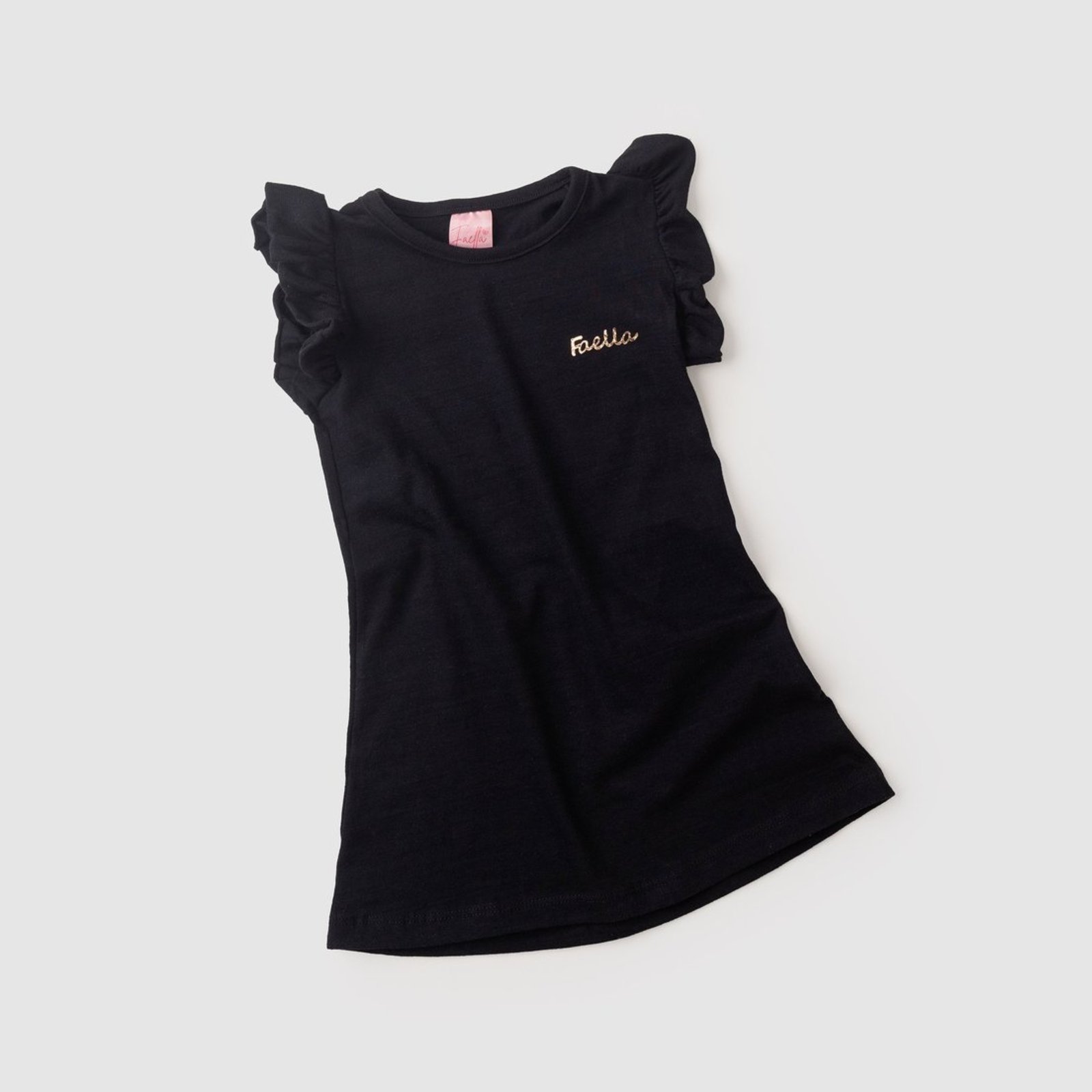 Vista 3 Infantil - Vestido Verão Feminino Faella Preto - Mega Mega Kids unico Mega Kids unico