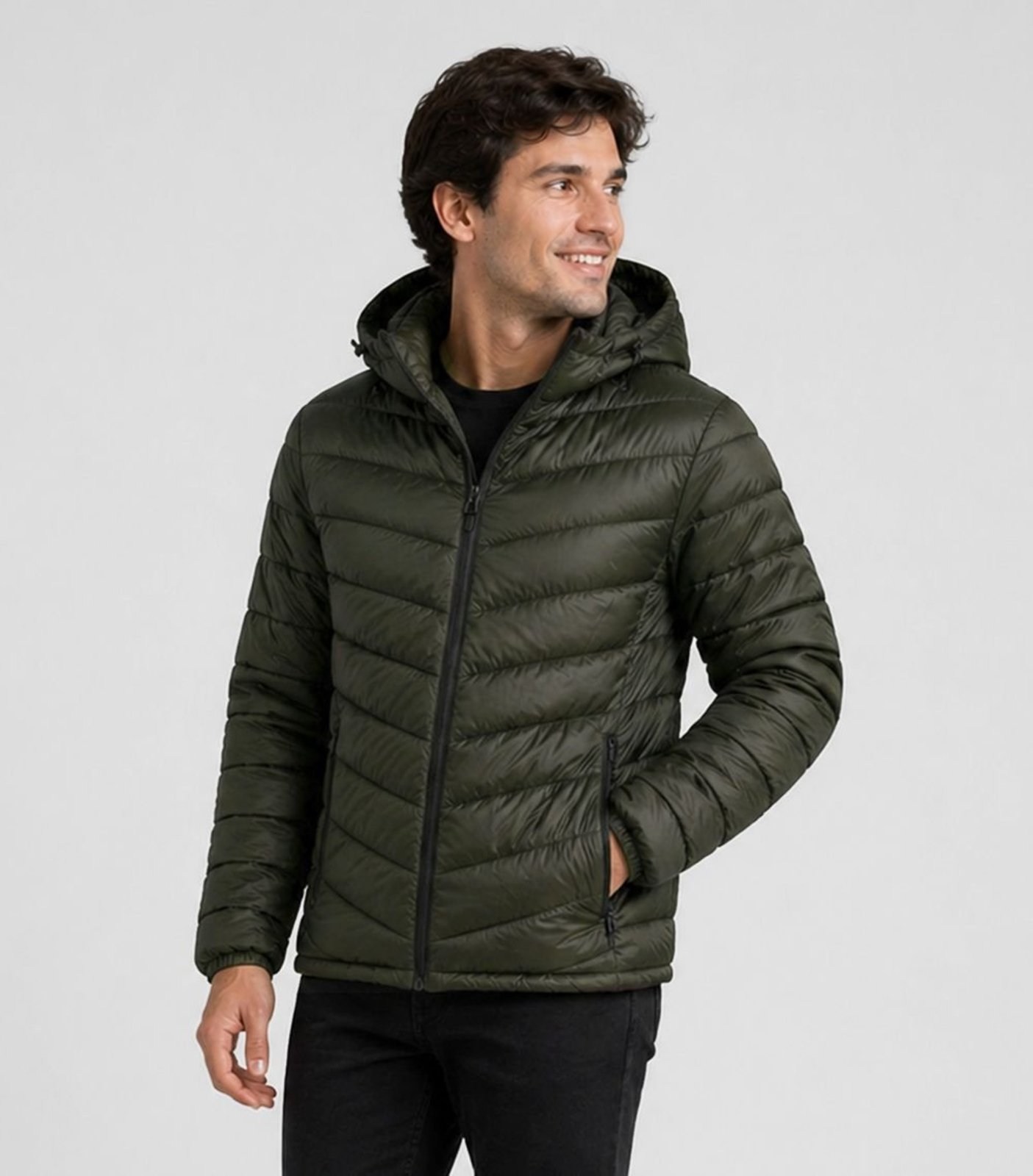 Jaqueta Masculina Em Microfibra Com Capuz Sea Surf Verde