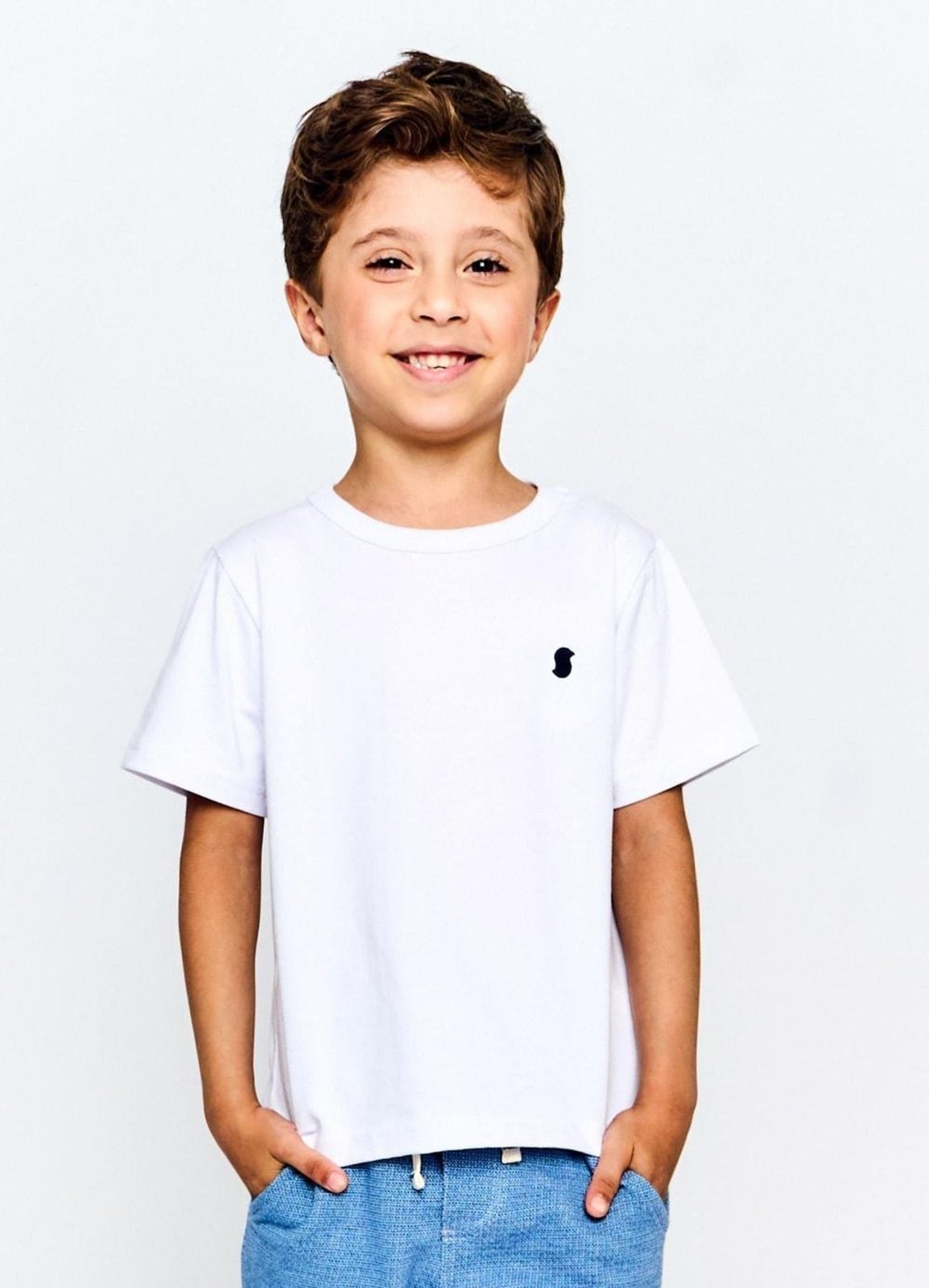 Infantil - Camiseta Menino Básico Alphabeto Branco