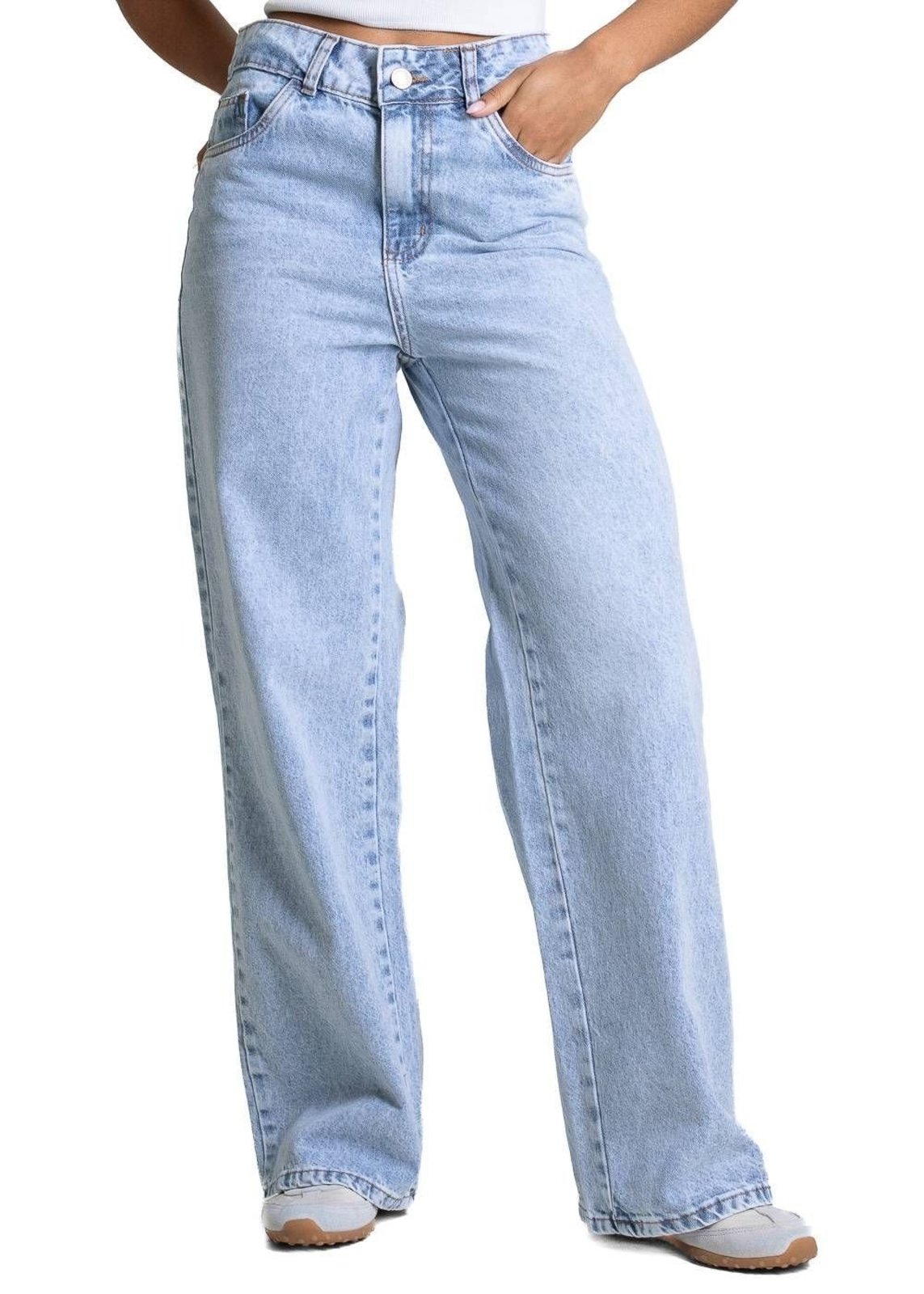 Calça Jeans Sawary Wide Leg Petit - 283569 - Azul - Sawary