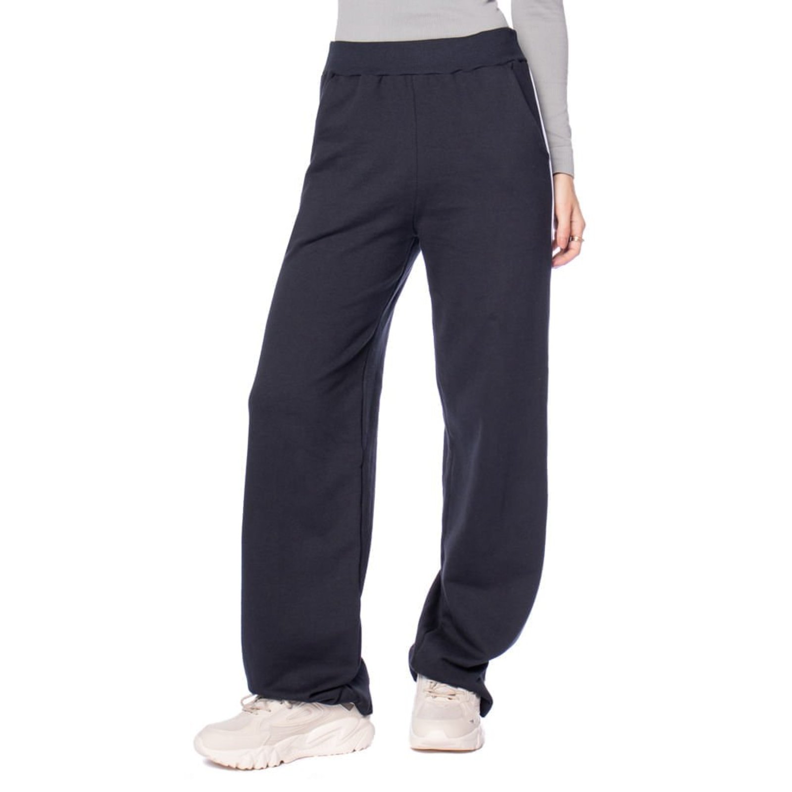 Calça Feminina Rechsul Wide Leg Faixa Lateral Preto