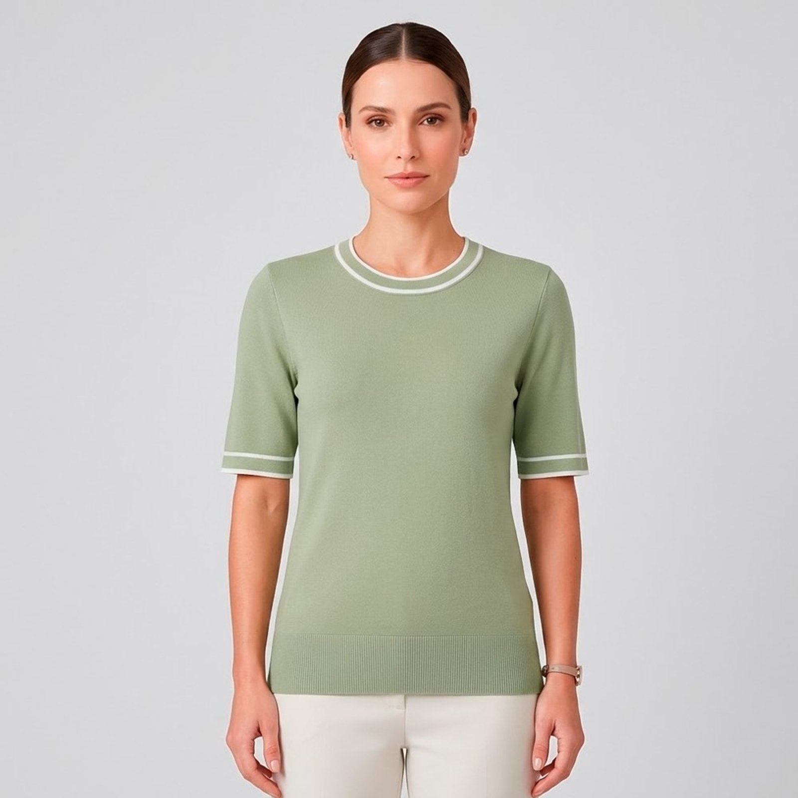 Camiseta Dudalina Mara Pr27 Verde Feminino