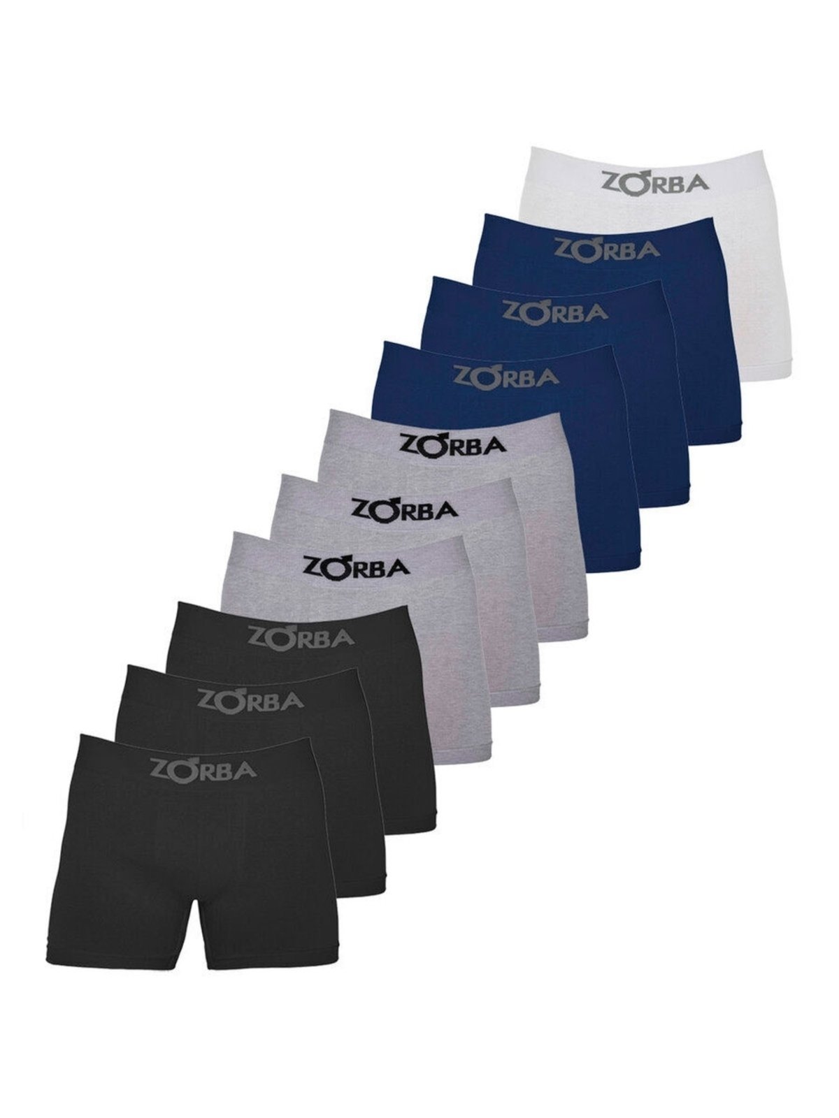 Kit com 10 Cuecas Boxer Zorba 781 Azul Marinho