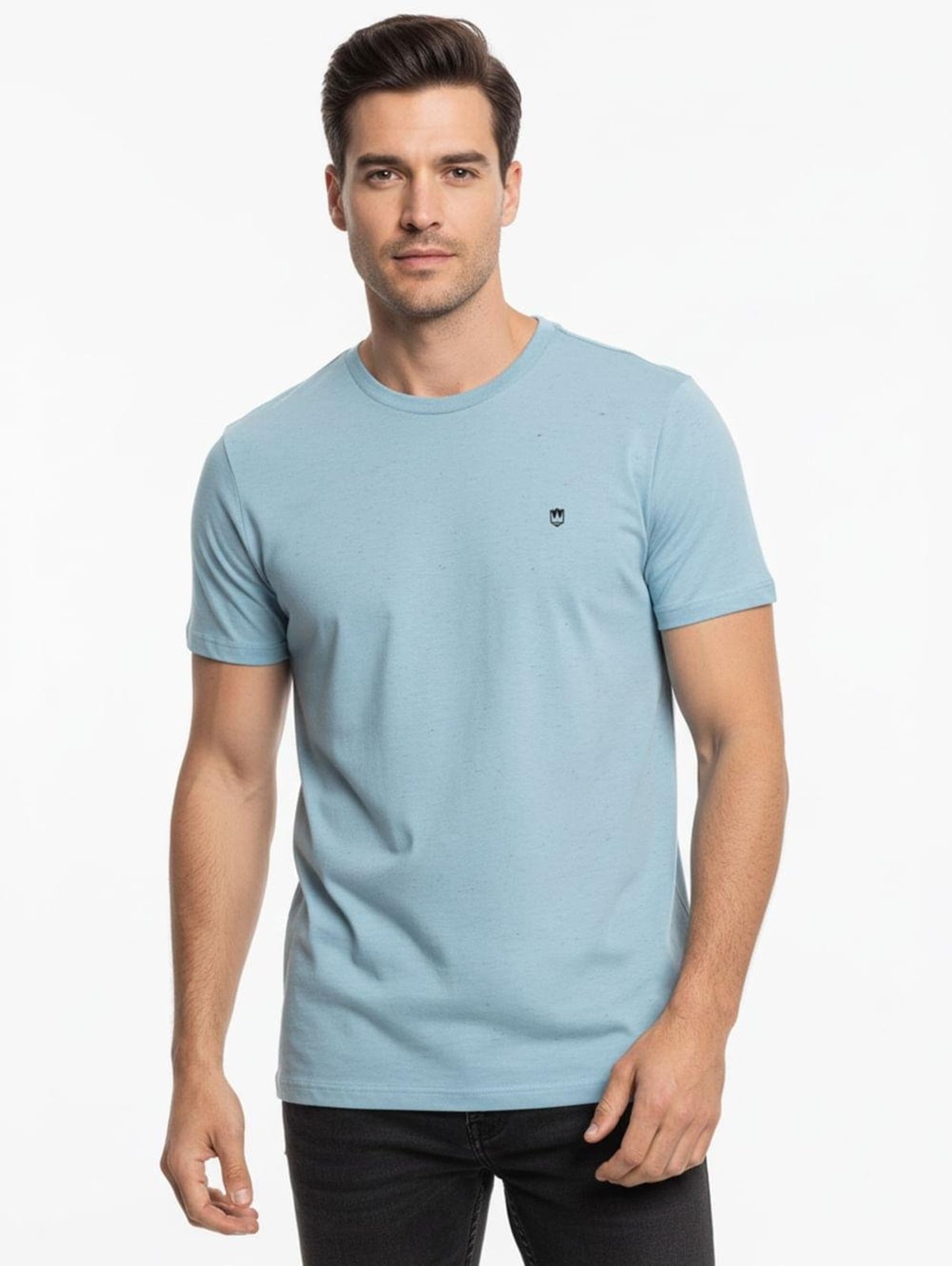 Camiseta Básica Manga Curta Masculina AZUL CLARO