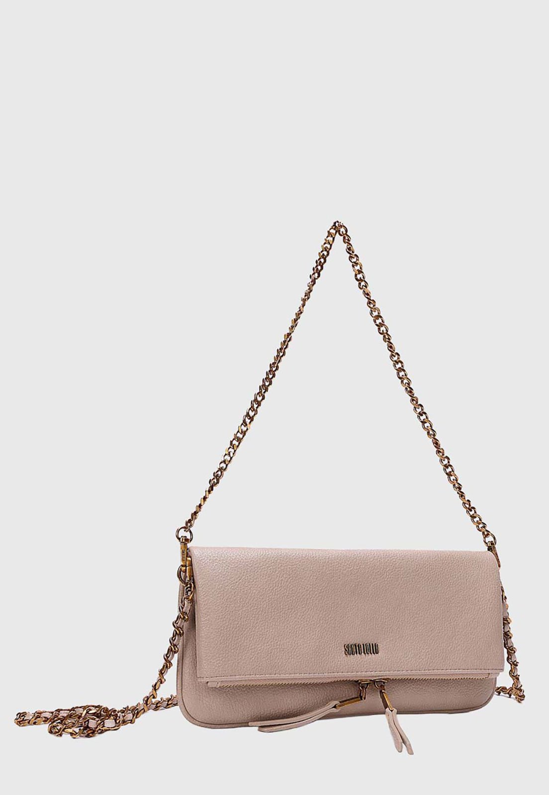 Bolsa Feminina Santa Lolla Alça Corrente Bege