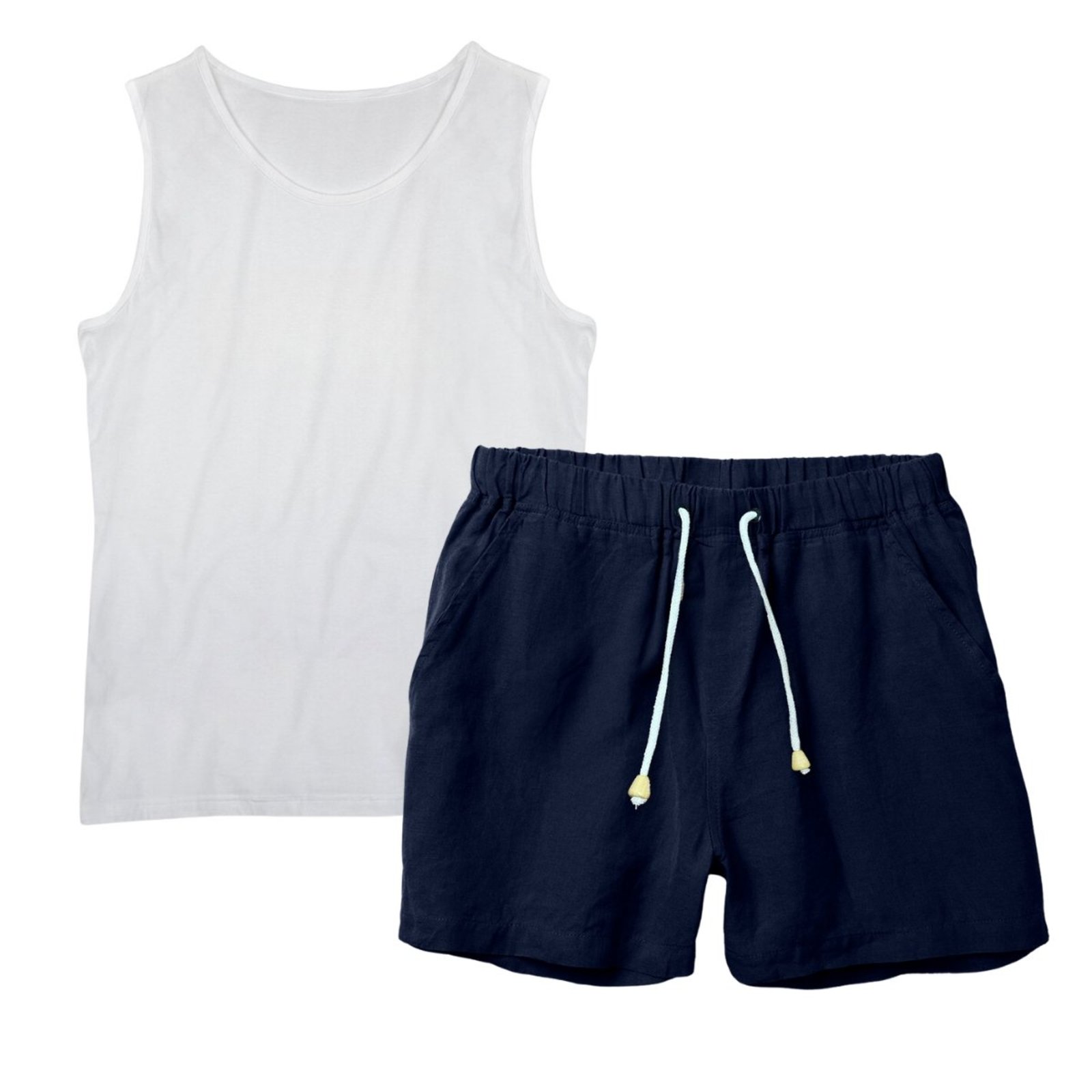 Conjunto Regata Masculina e Short de Linho Casual