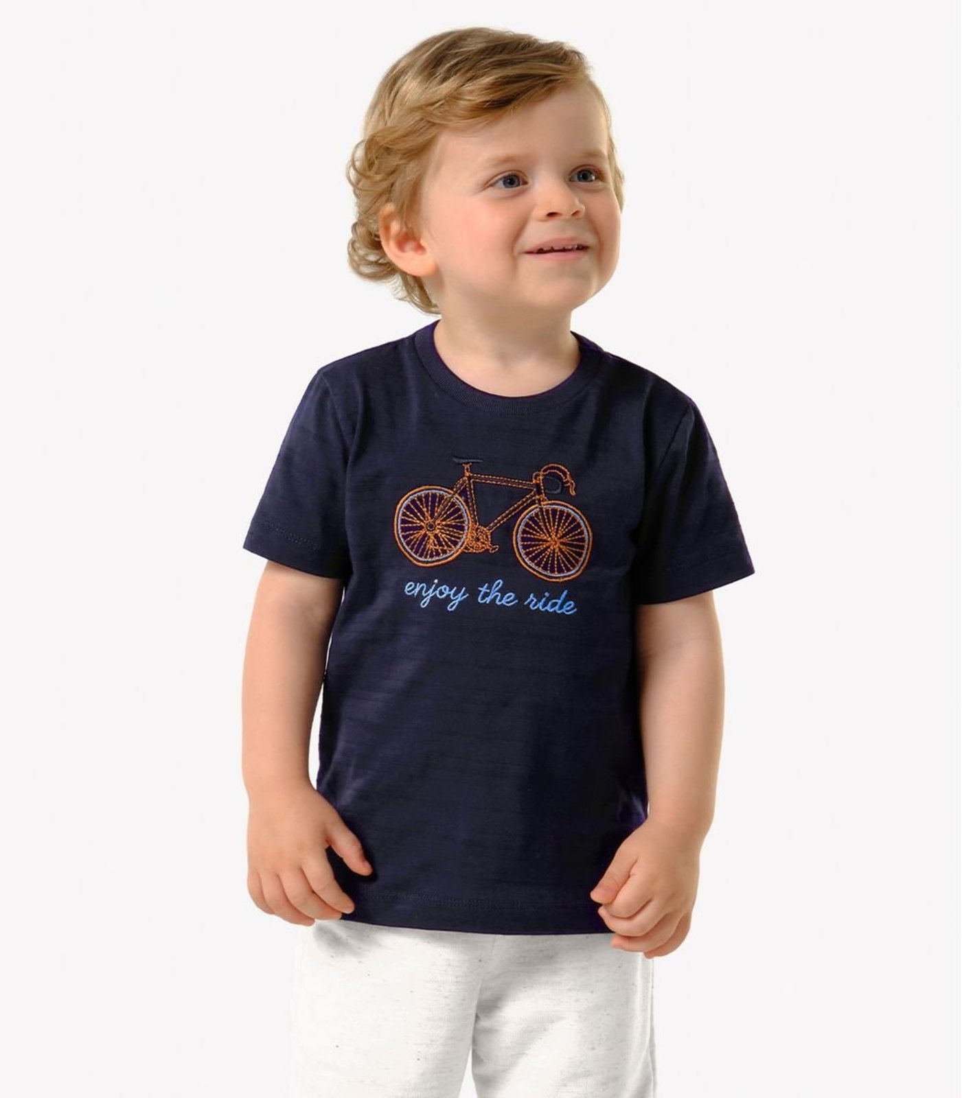 Infantil - Camiseta Meia Malha Estampa Trick Nick Azul