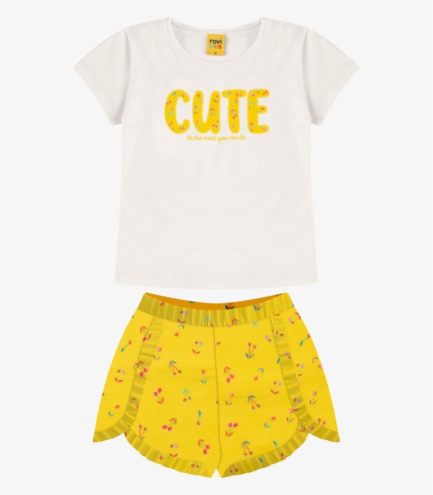Infantil - Conjunto Blusa com Shorts Menina Rovi Laranja