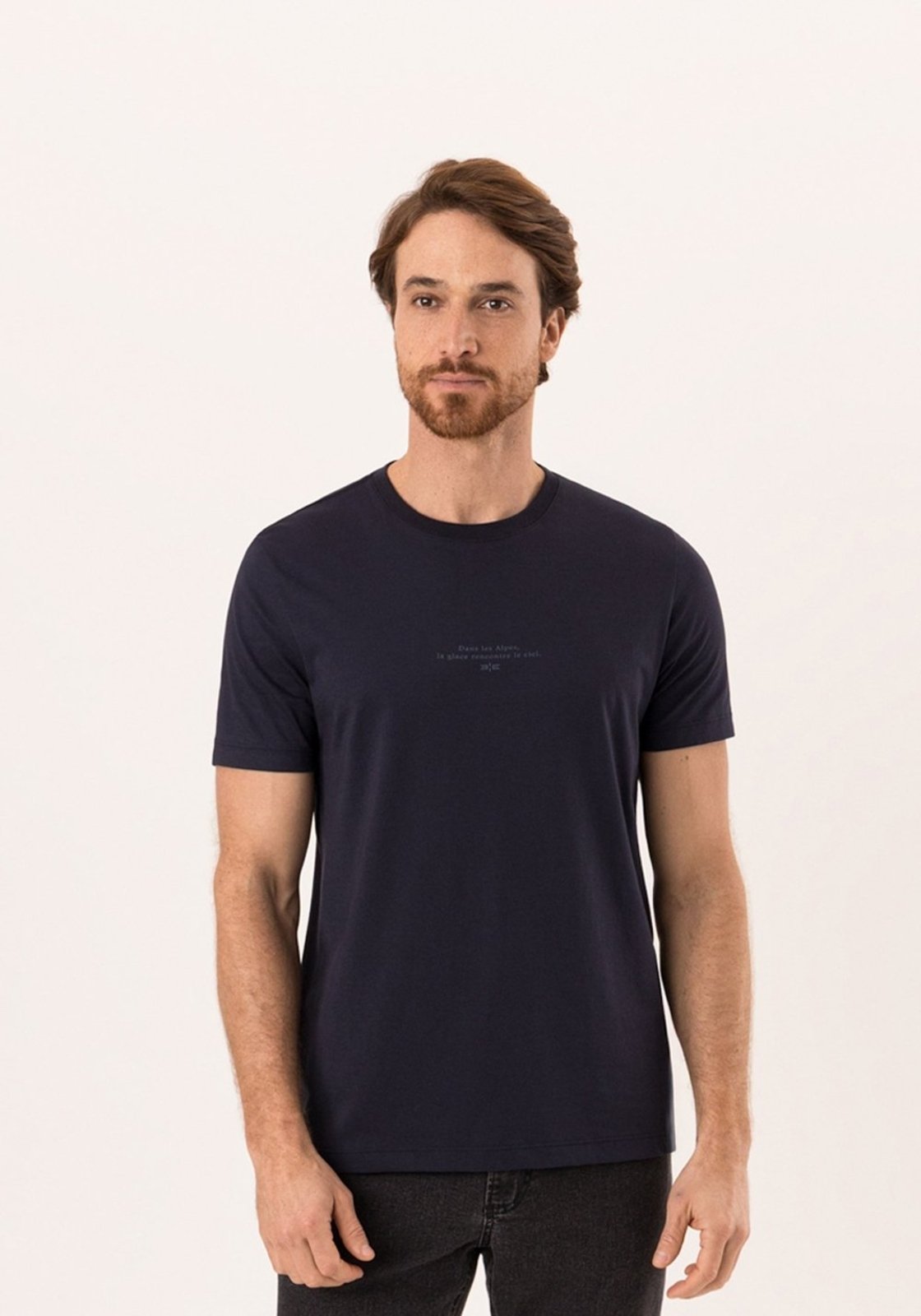 Camiseta De Mangas Curtas Em Malha De Algodão Pima