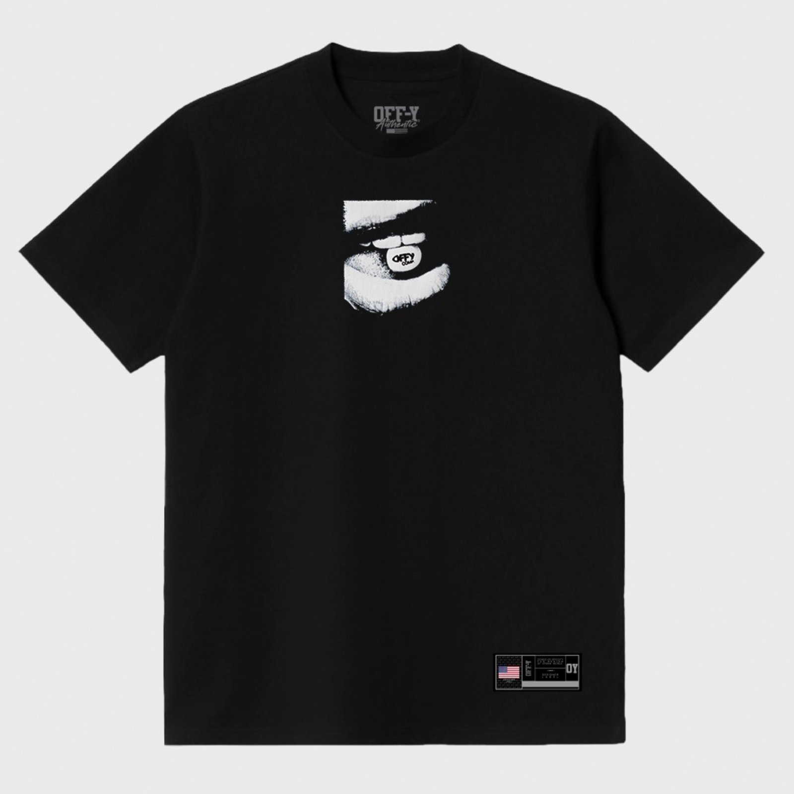 Camiseta Oversized Streetwear Mouth Preto Off-Y