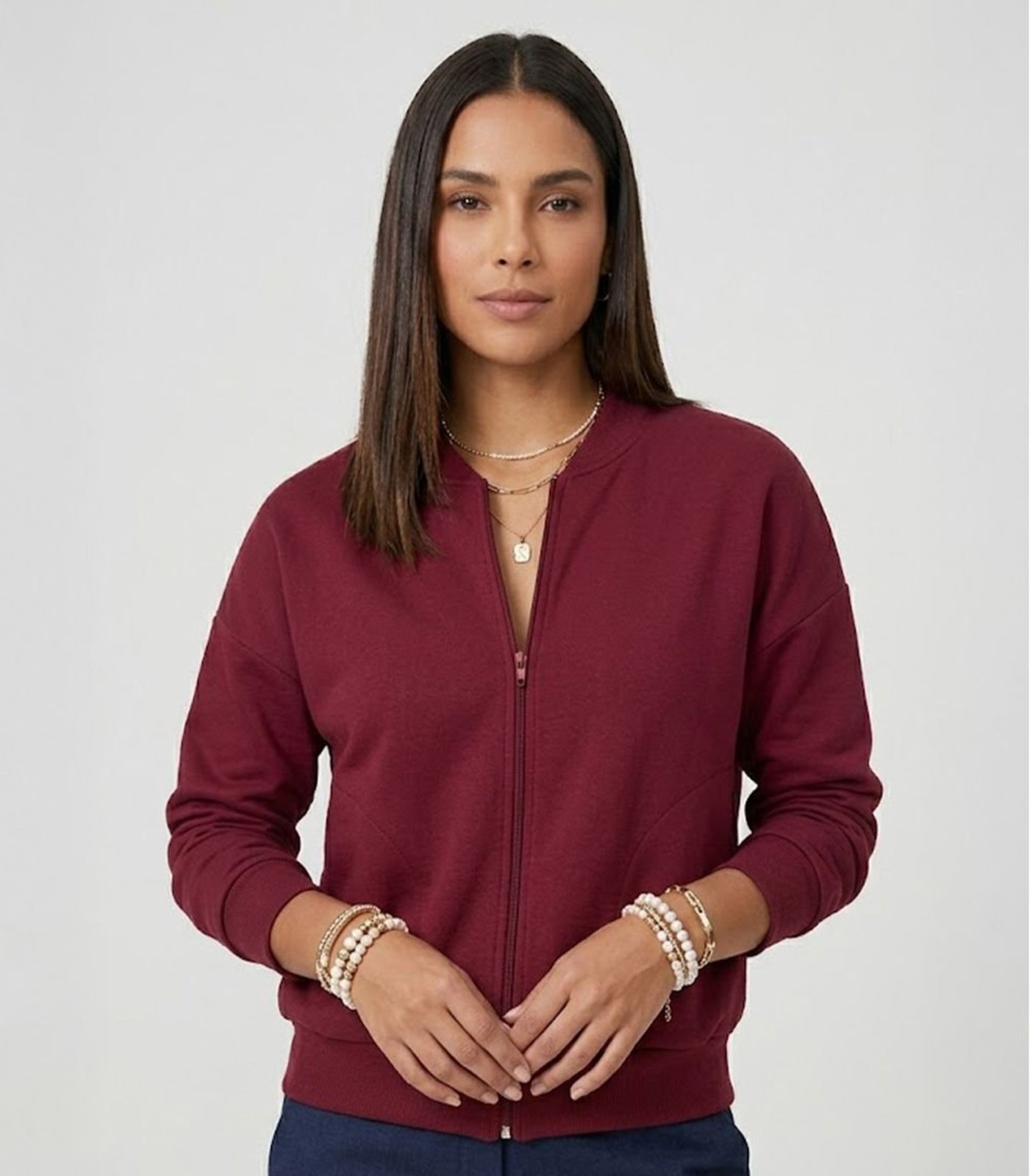 Jaqueta Feminina Básica de Moletom Rovitex Vermelho