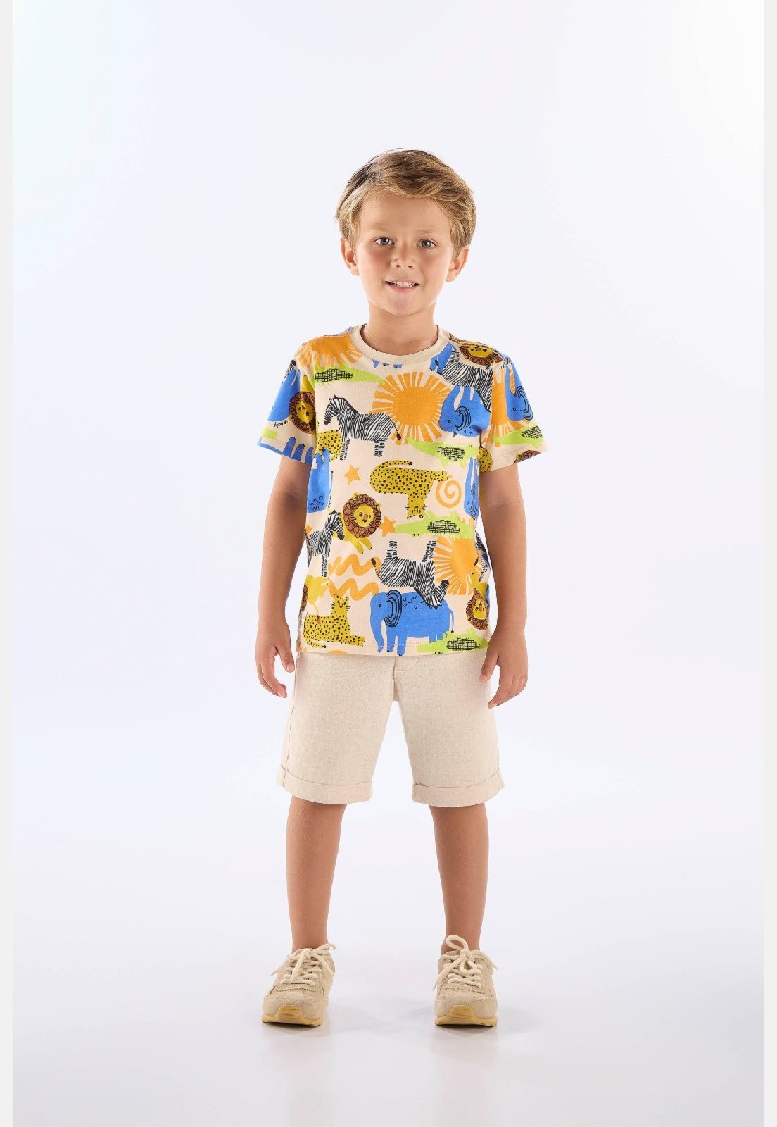 Infantil - Camiseta Safári em Algodão Up Baby Branco