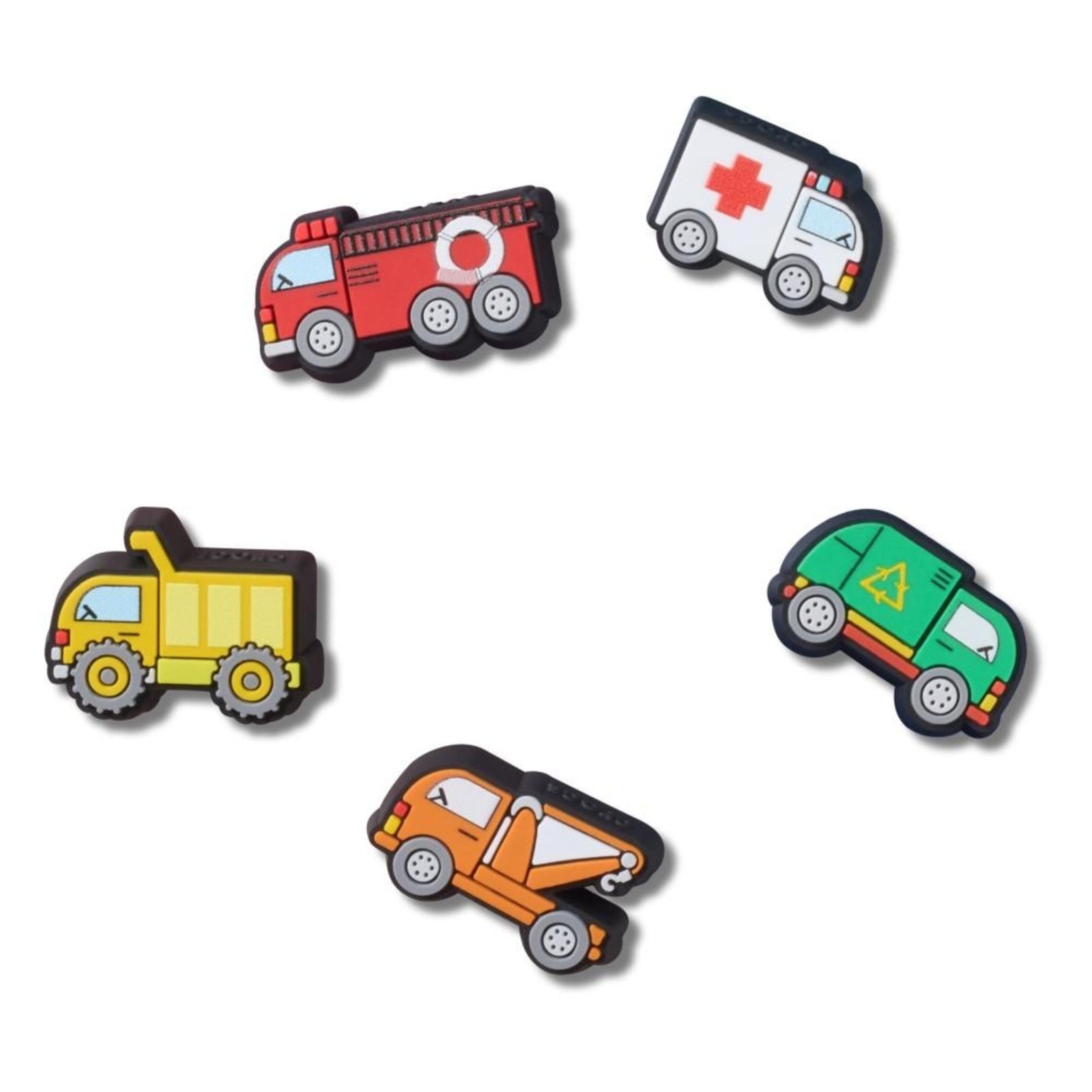 Vista 2 Infantil - Jibbitz™ Caminhões de Trabalho Pequenos Pack com 5 Peças Crocs branco