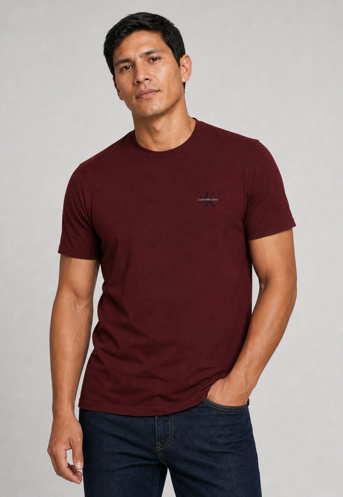 Camiseta Masculina Calvin Klein Jeans Re Issue Vinho
