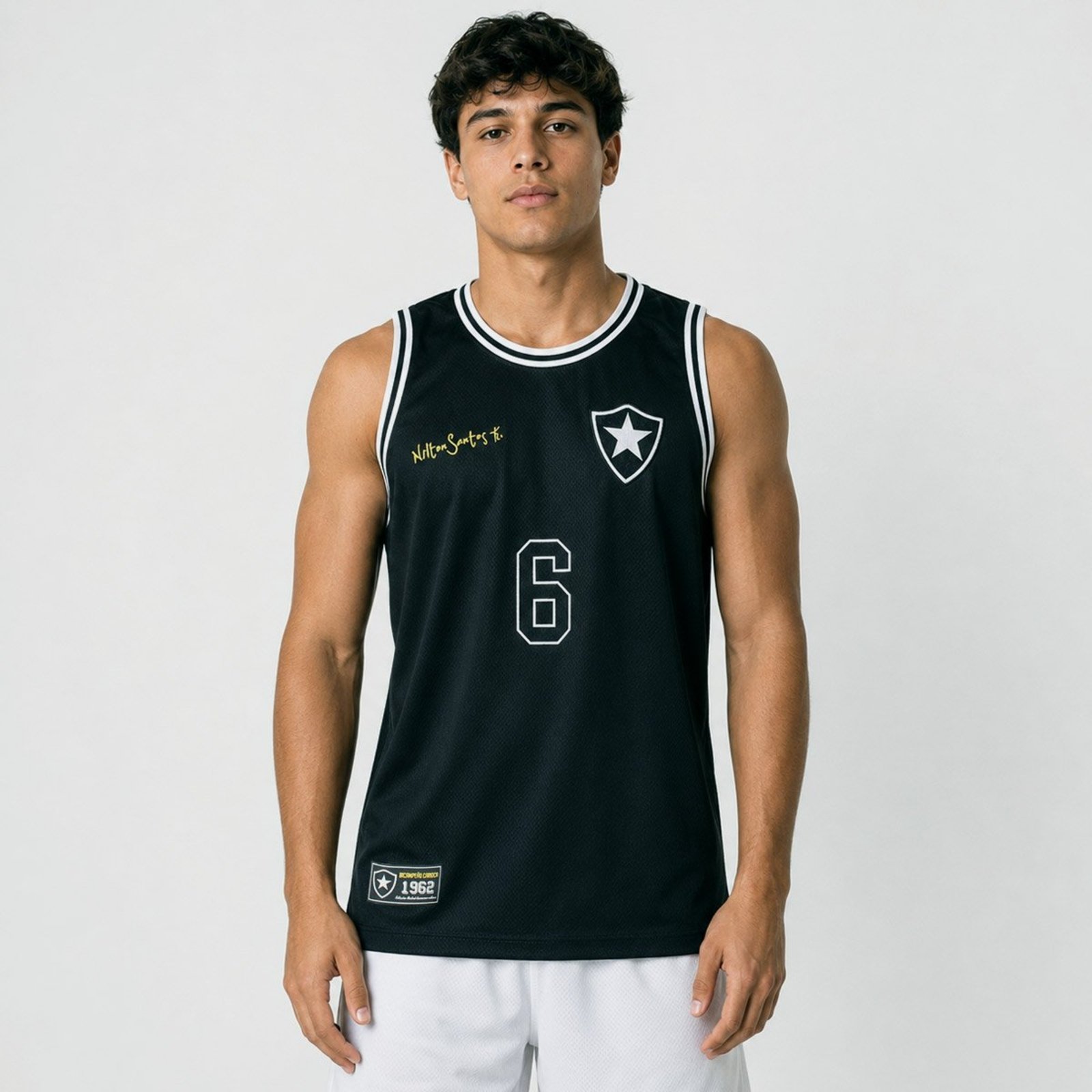 Regata Botafogo Retrô Nilton Santos Preta