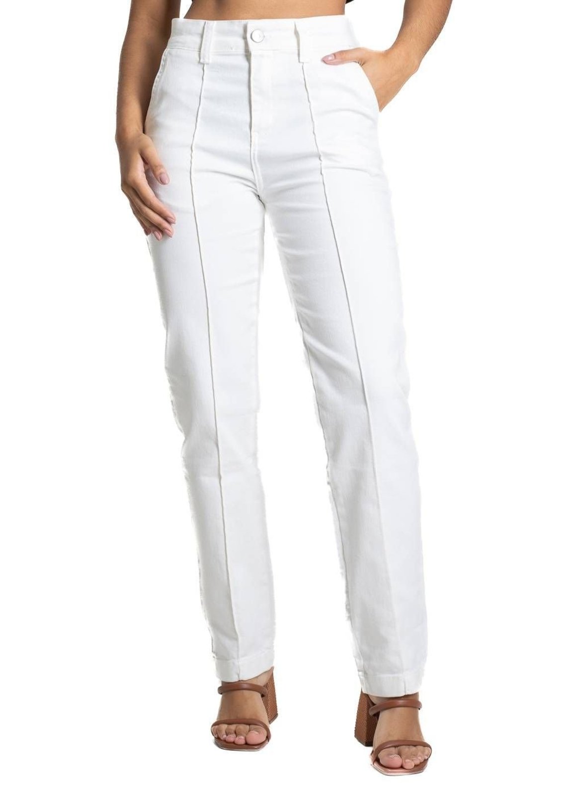 Calça Sarja Sawary Reta - 282713 - Branco - Sawary