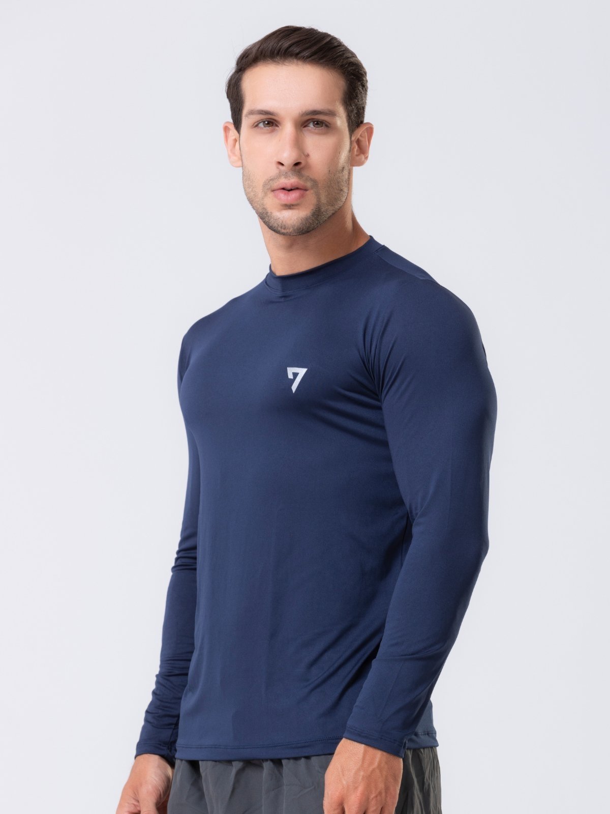 Camisa Termica Maculina Protecao Uv50 Seven line Azul Marinho