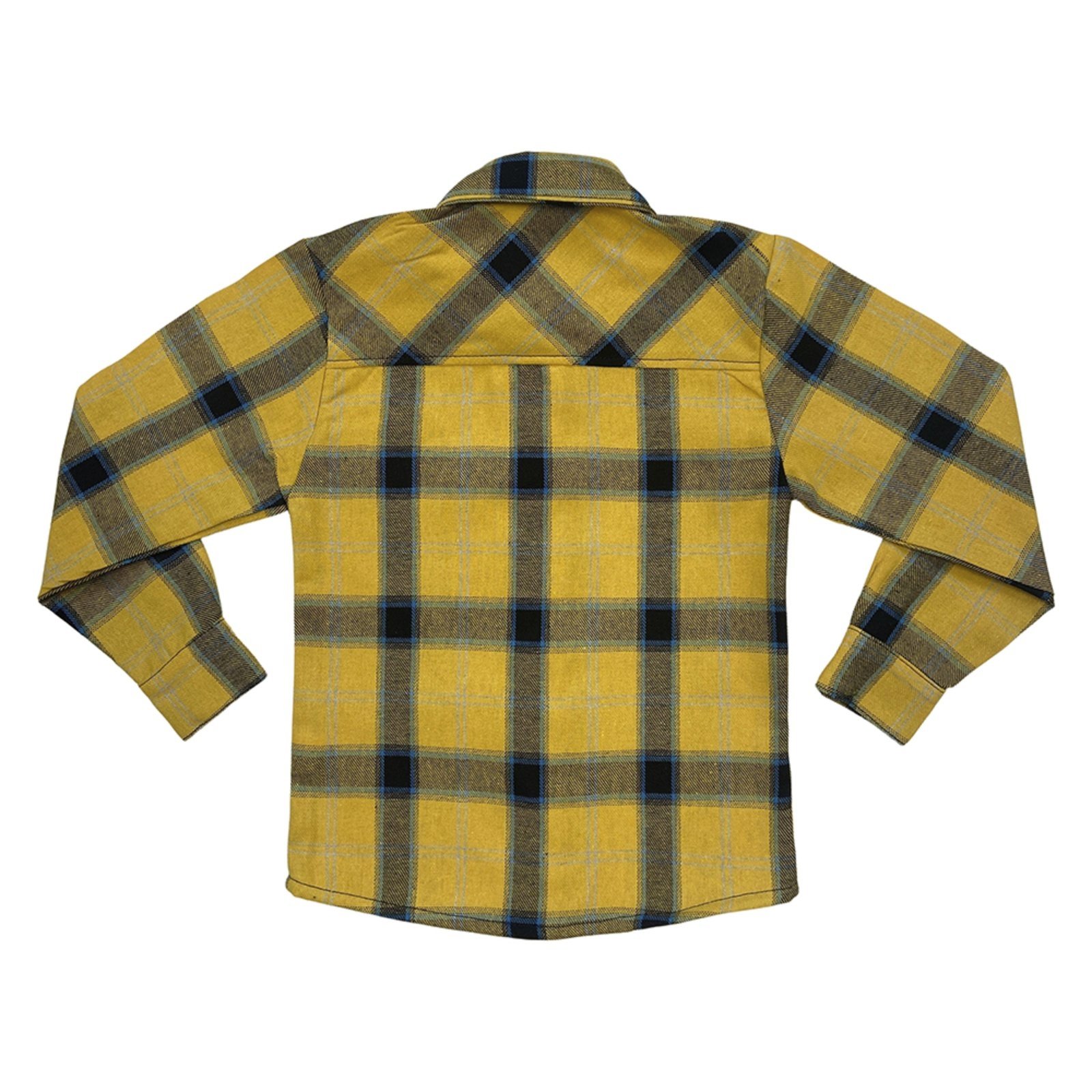 Vista 3 Infantil - Camisa Juvenil Look Jeans Manga Longa Xadrez Flanelado amarelo Look Jeans amarelo
