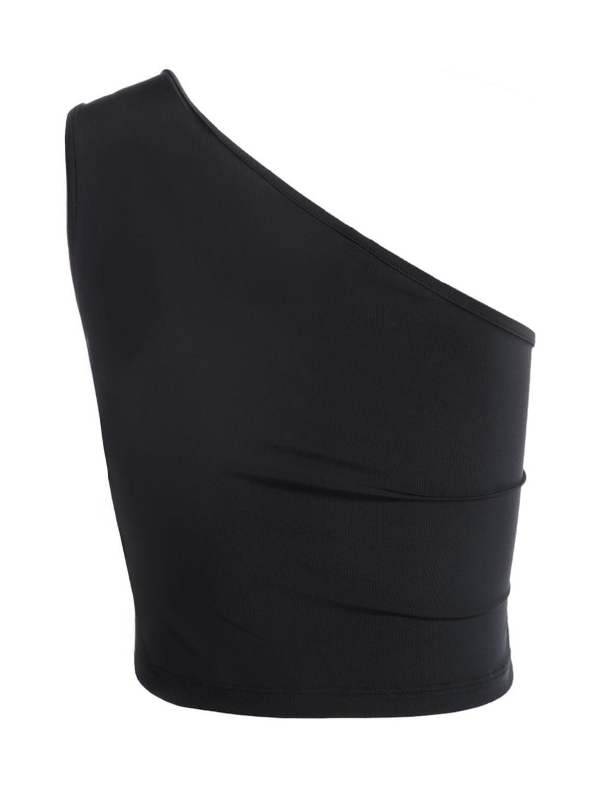 Vista 3 Blusa Cropped Assimétrico Franzido Feminina Bright Girl'S preto Bright Girl'S preto