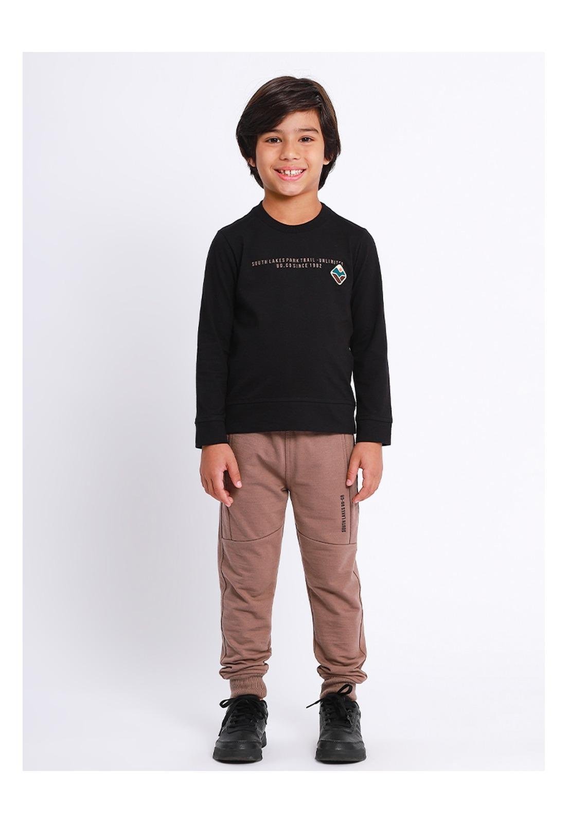 Infantil - Conjunto Longo Menino Preto Banana Dange 12 Preto