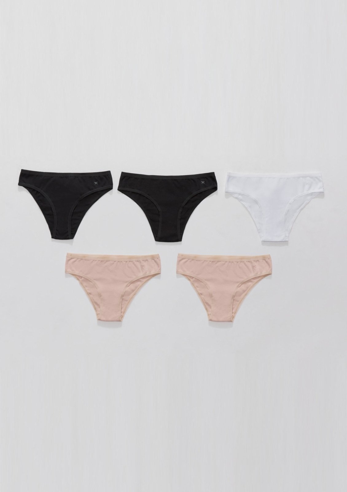 Vista 2 Kit 5 Calcinhas Básicas Biquíni Hering HERING INTIMATES multicolorido HERING INTIMATES multicolorido