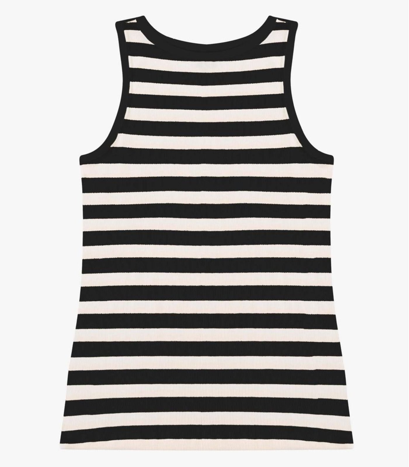 Regata Feminina Ribana De Viscose Listrada Rovitex Preto