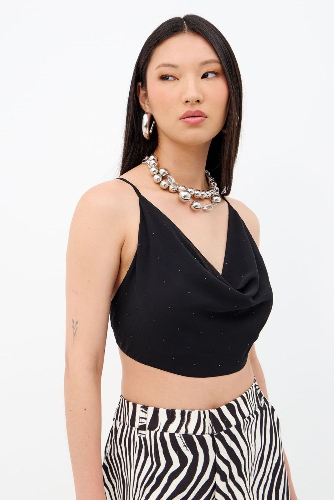 Vista 2 Top Degagê Strass Feminino Inblanche preto Inblanche preto