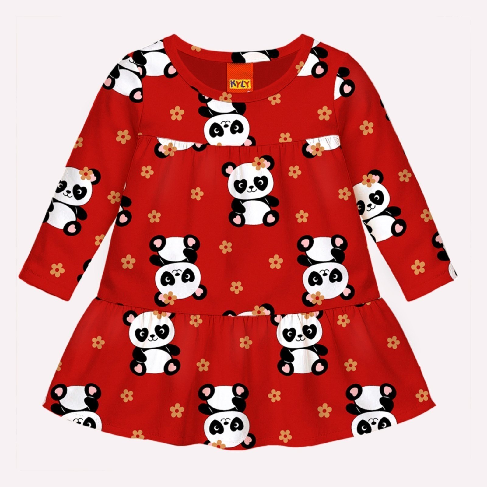 Infantil - Vestido Menina Pandinhas Kyly